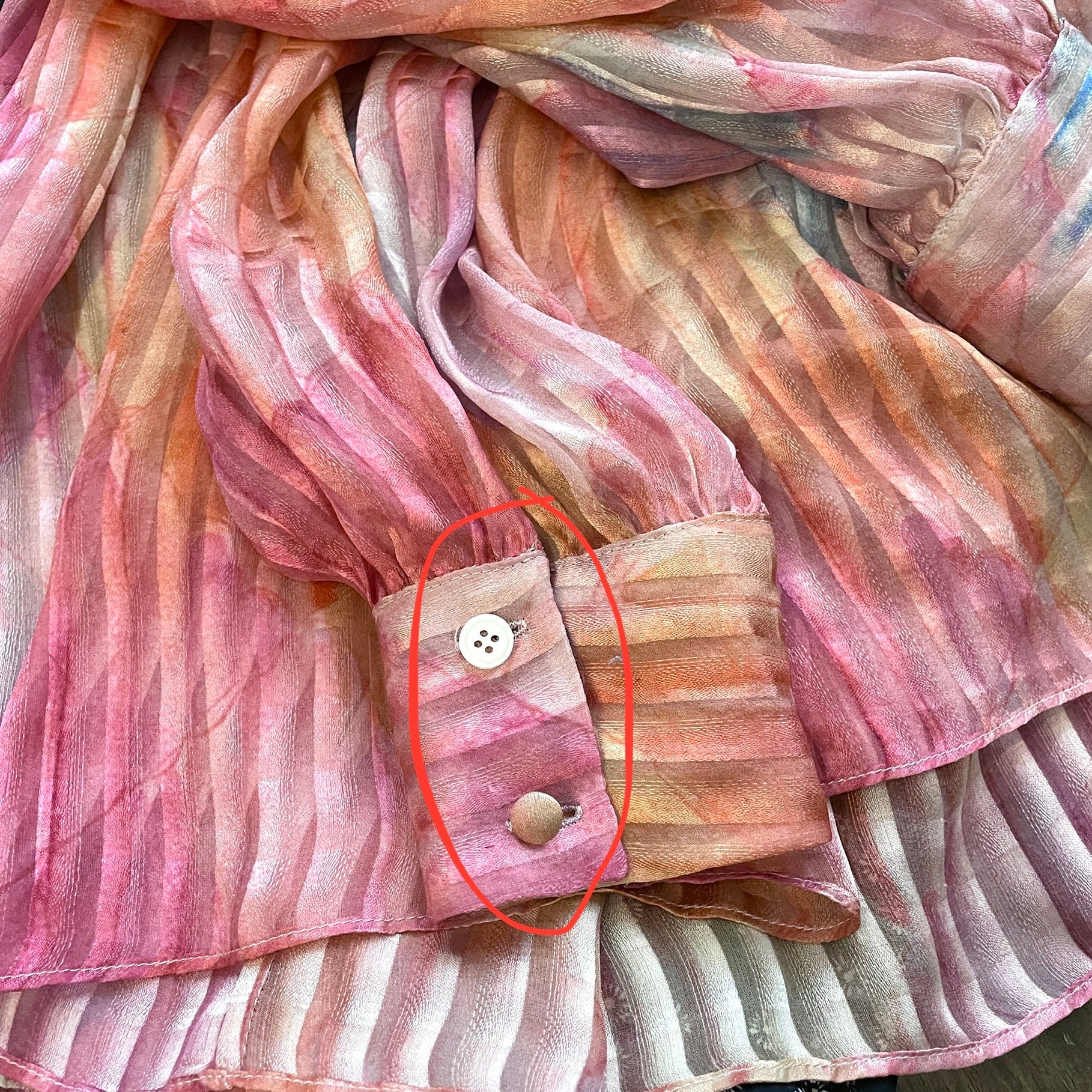 Watercolor Silk Ruffle Top