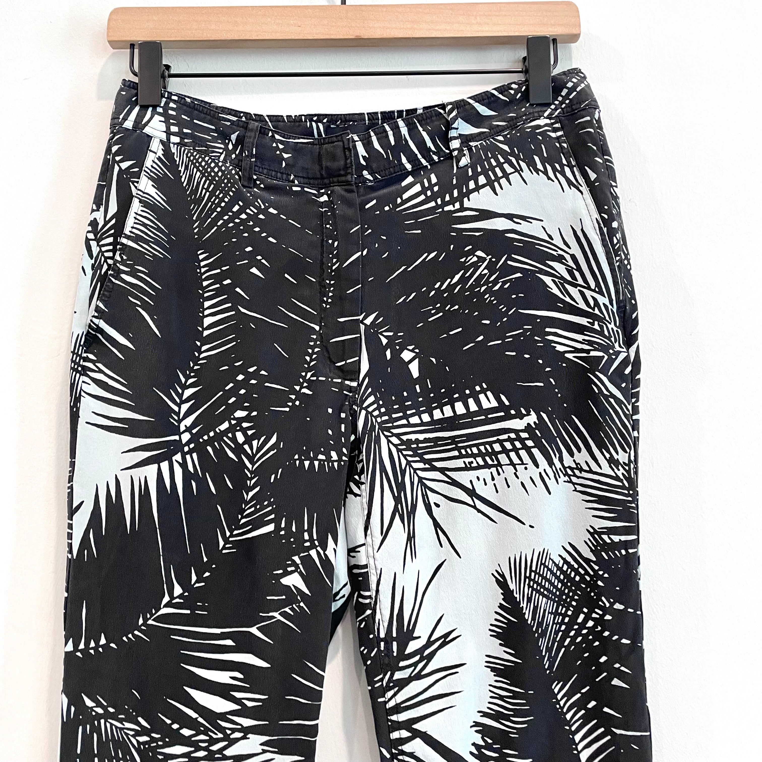 Palm Leaf Silk Crop Pants