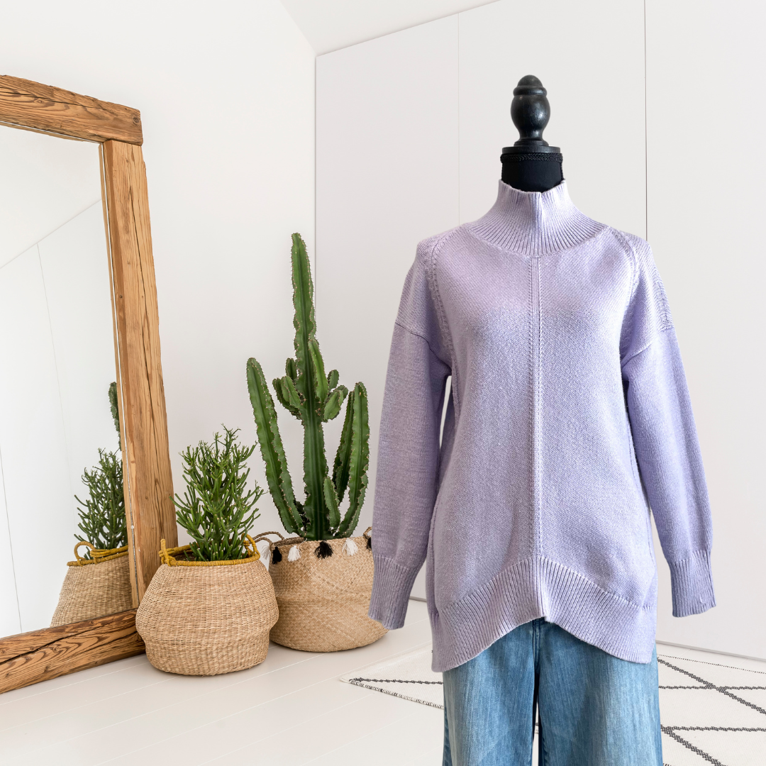 Mock Neck Tunic Sweater