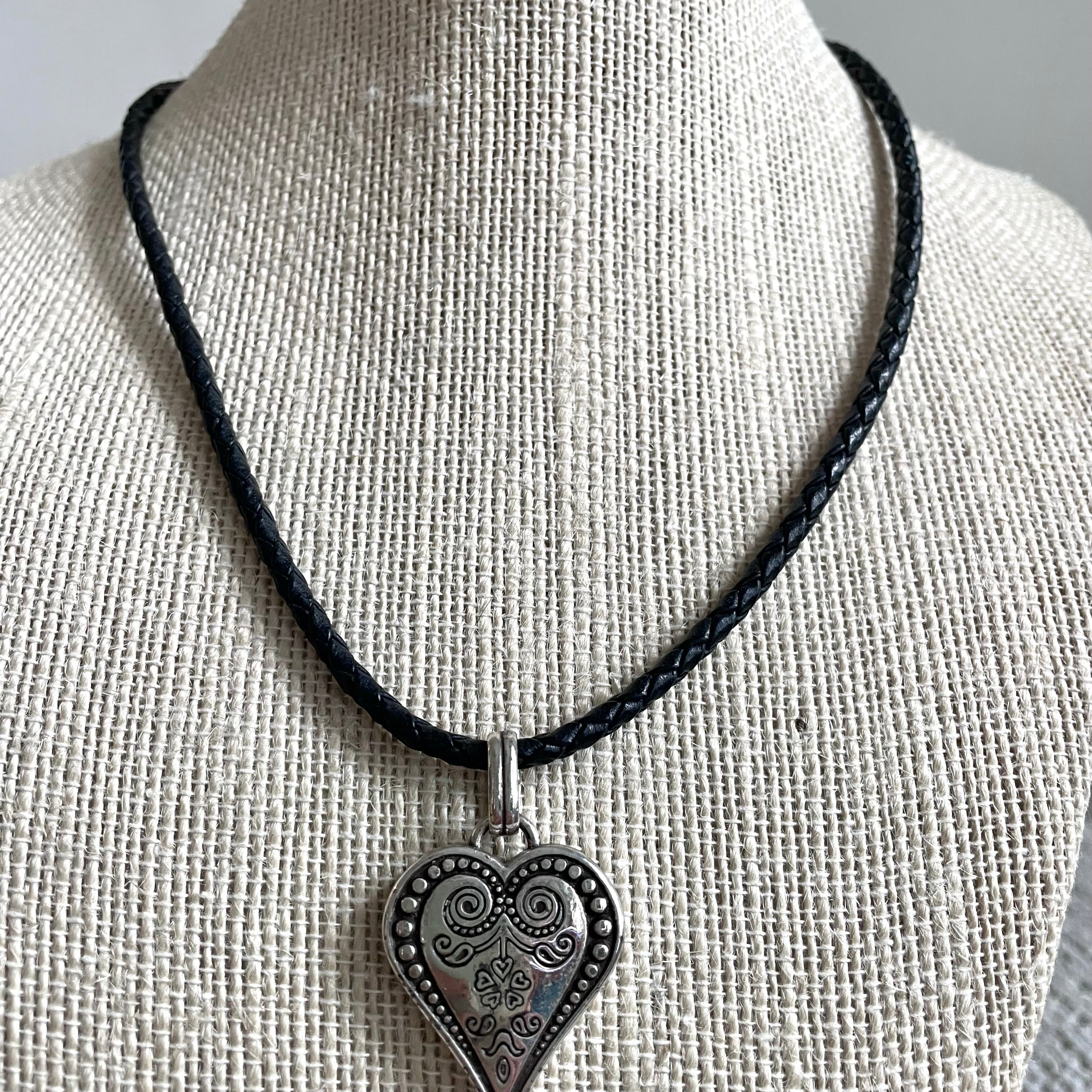 Heart Charm Rope Necklace