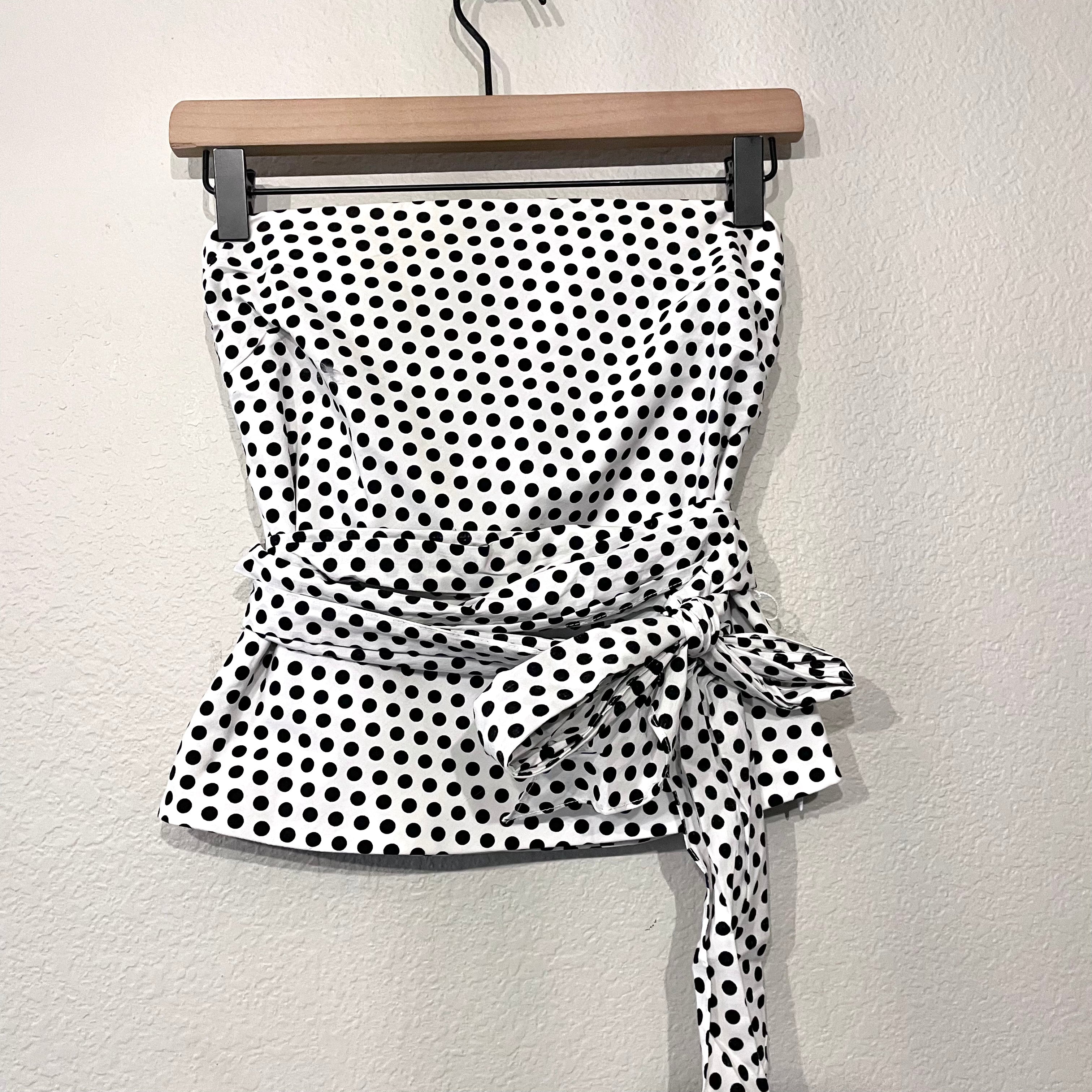 Polka Dot Strapless Top