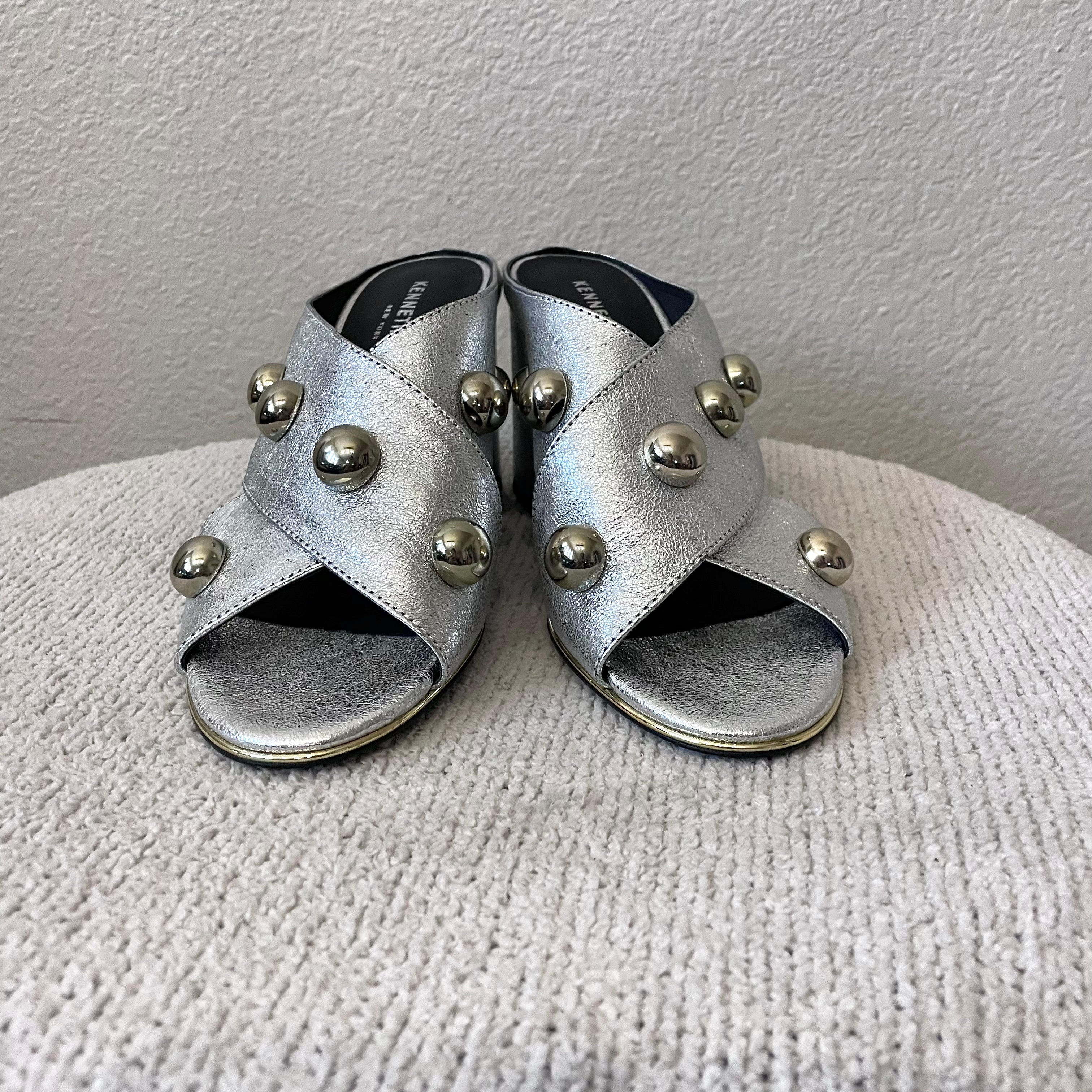 Silver Studded Mules