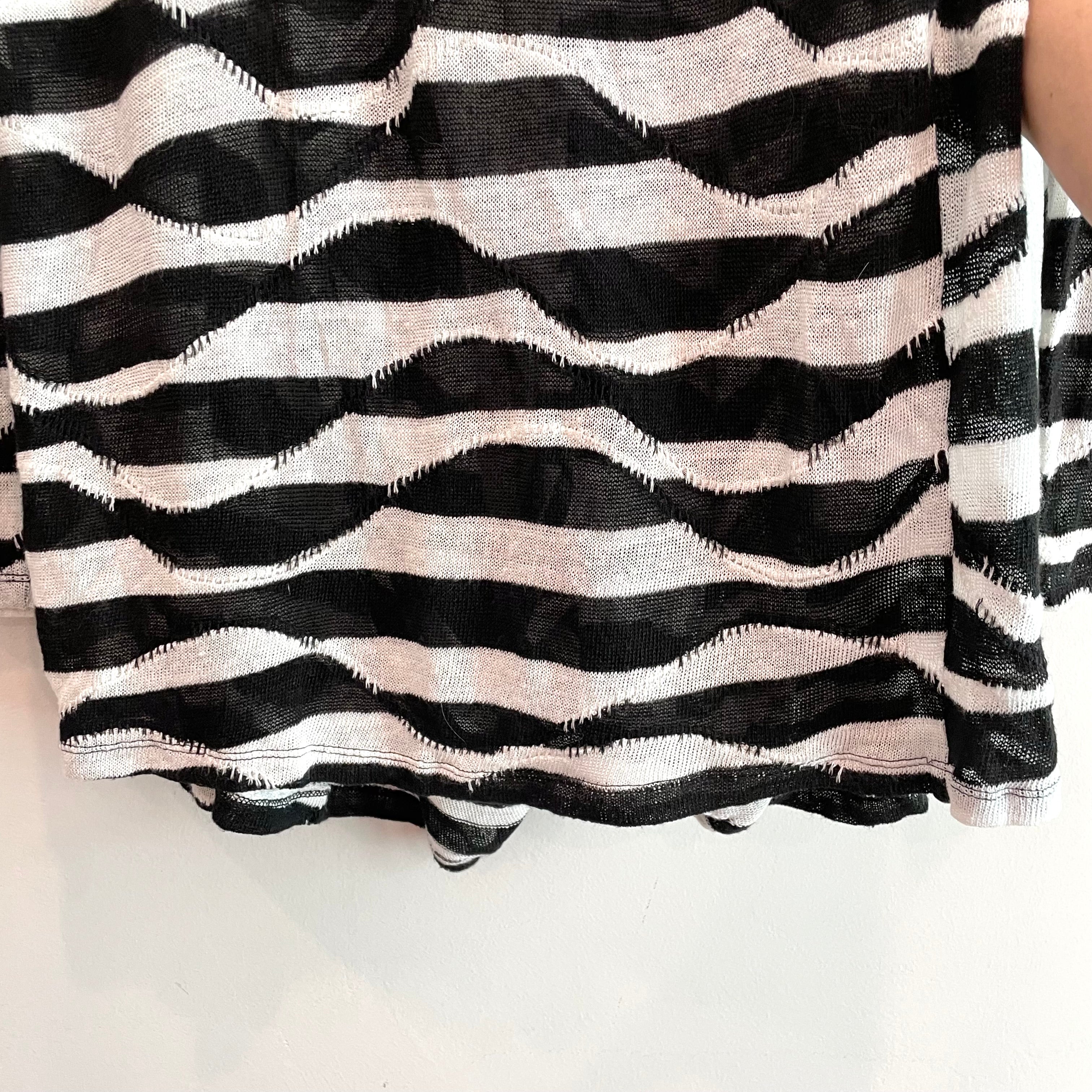 Wavy Striped Wrap Cardigan