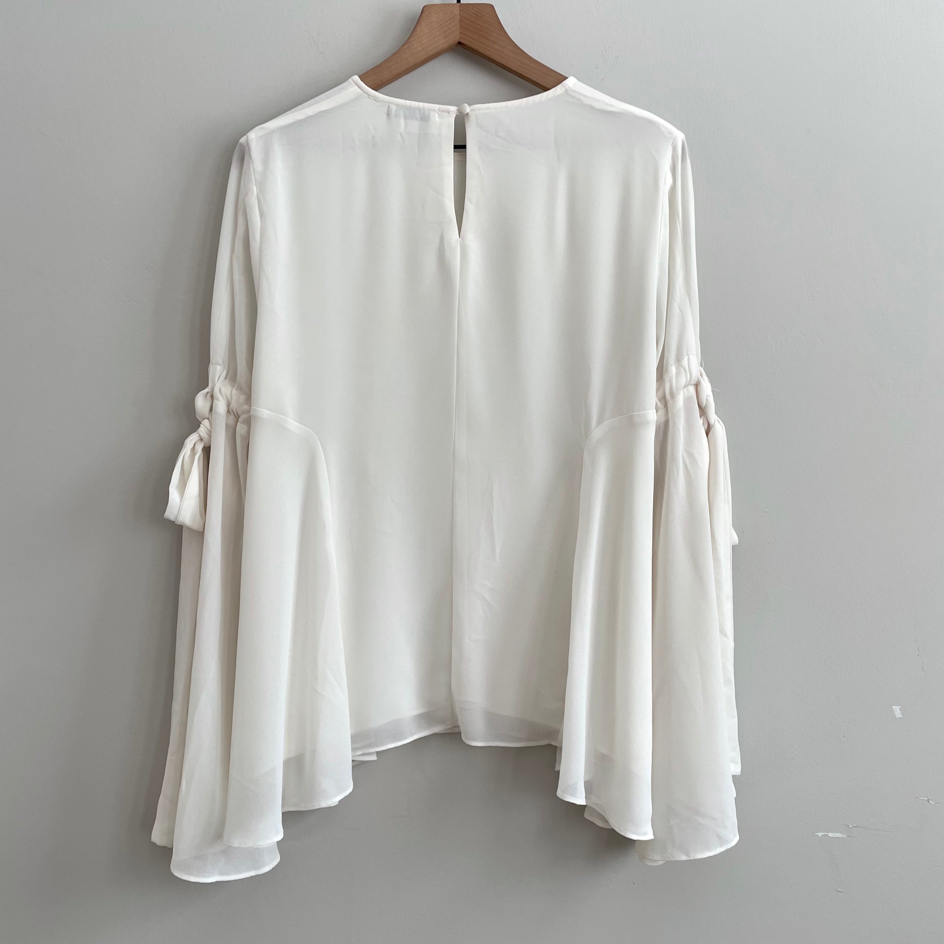 Flare Sleeve Overlay Blouse