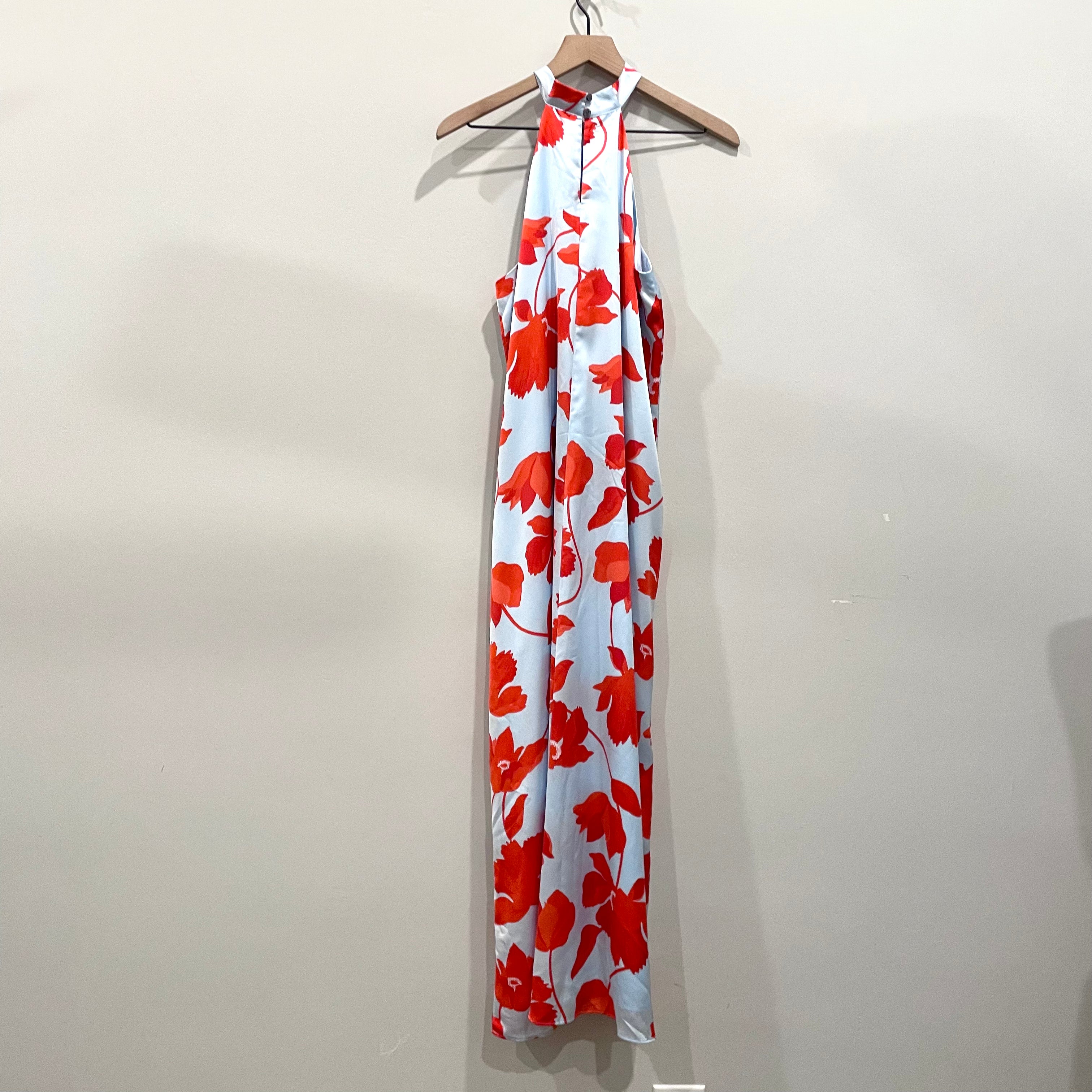 Floral Satin Maxi Dress