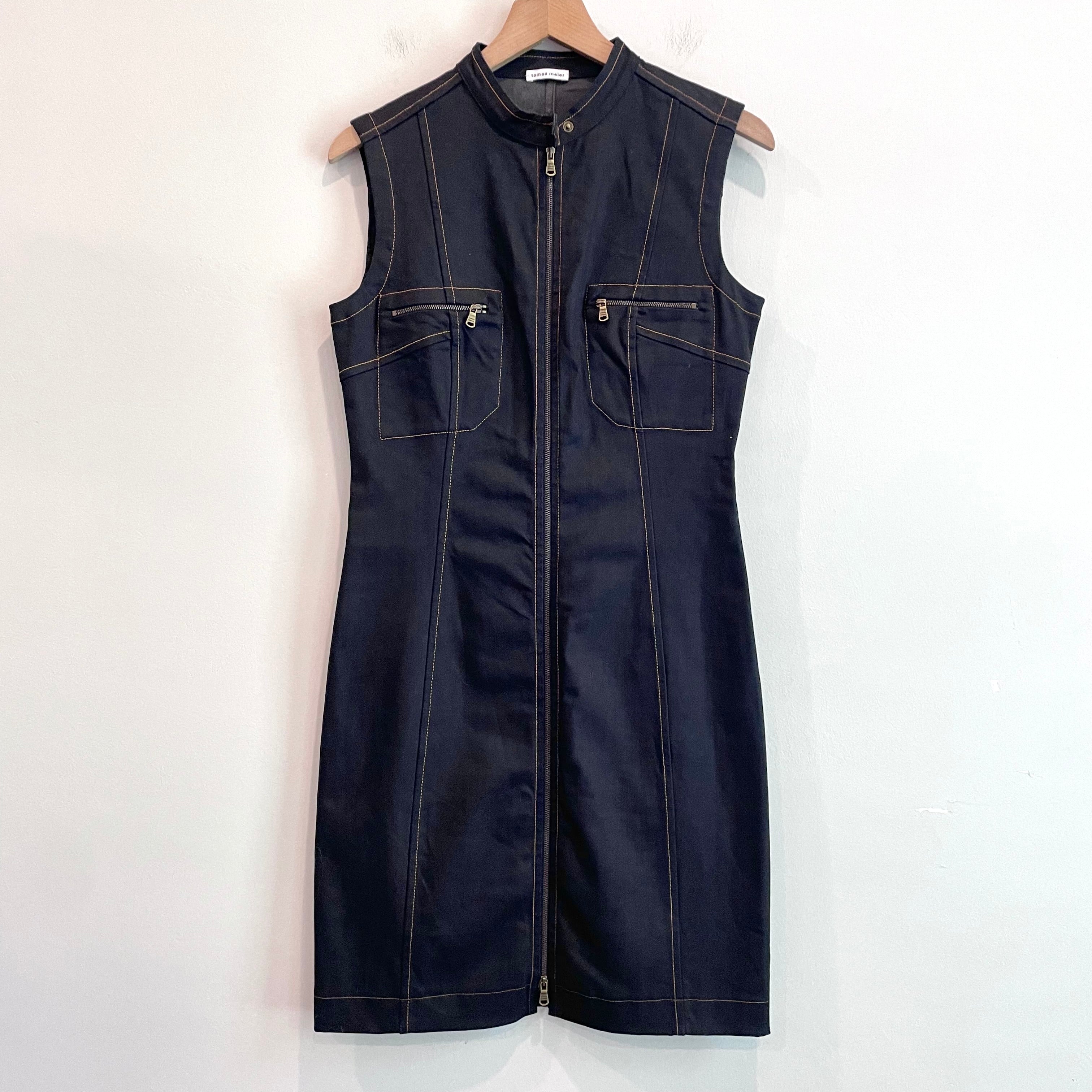 Sleeveless Zip Denim Jean Dress