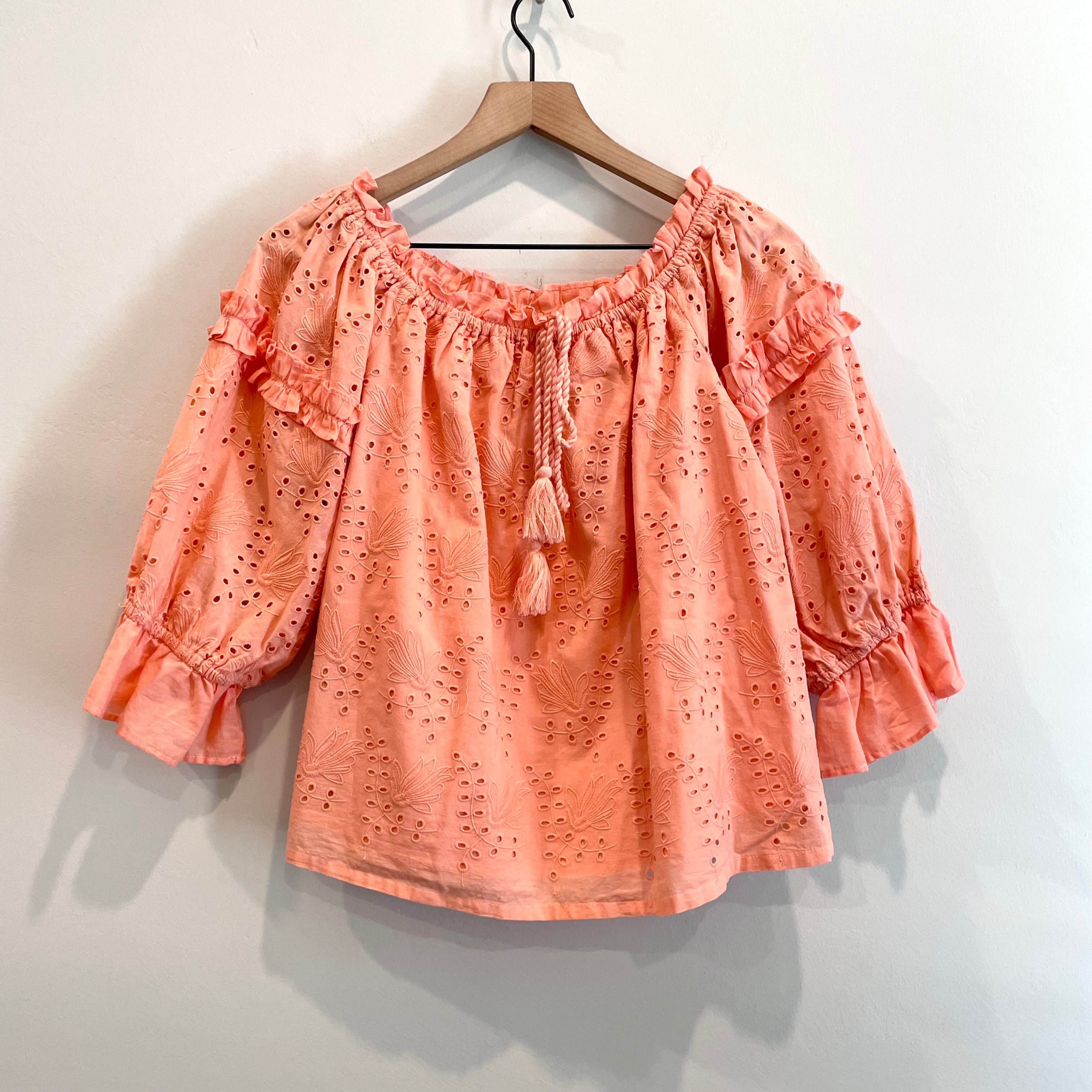 Eyelet Tassel Top