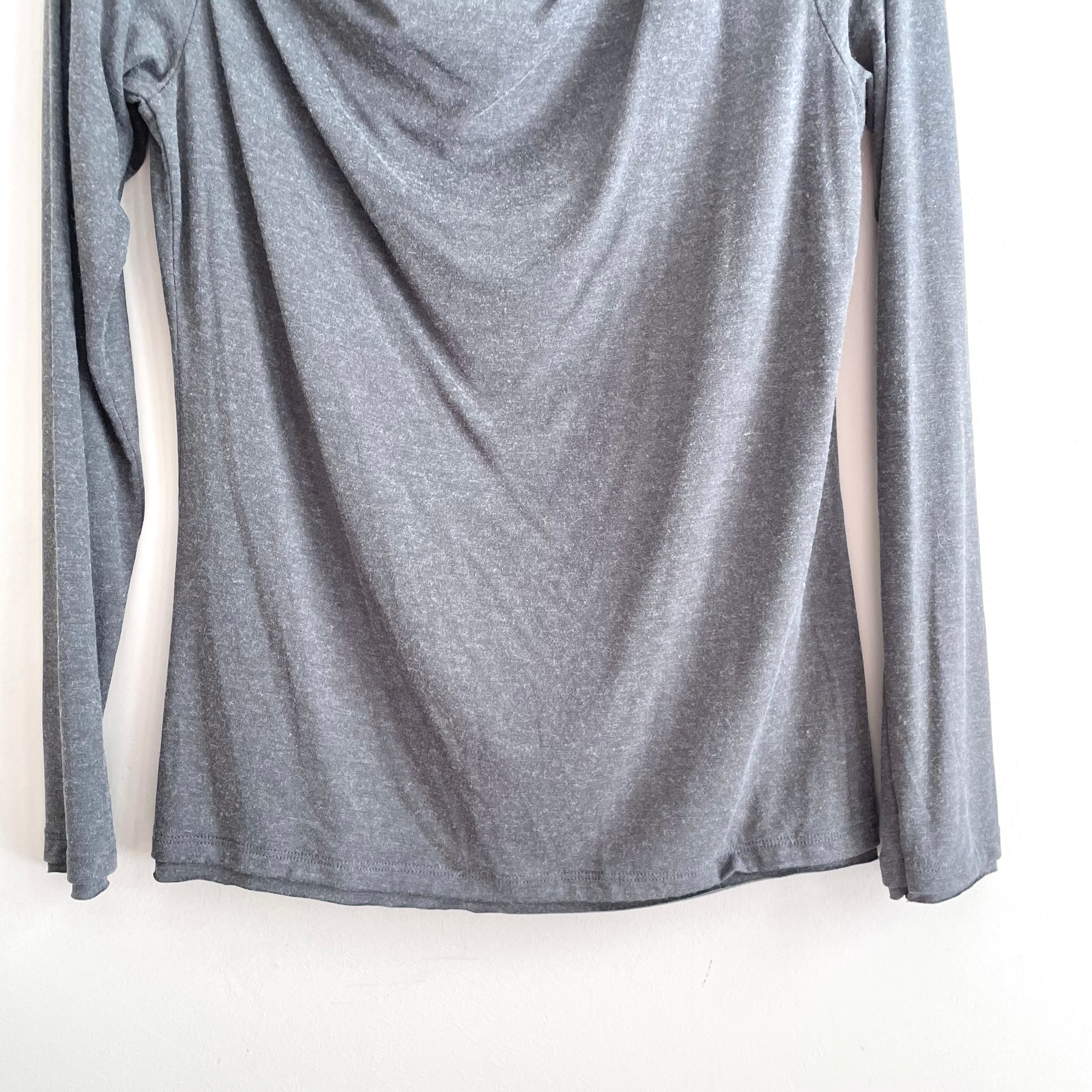 Draped Neck Long Sleeve Top