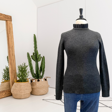 Ruffle Mock Neck Sweater