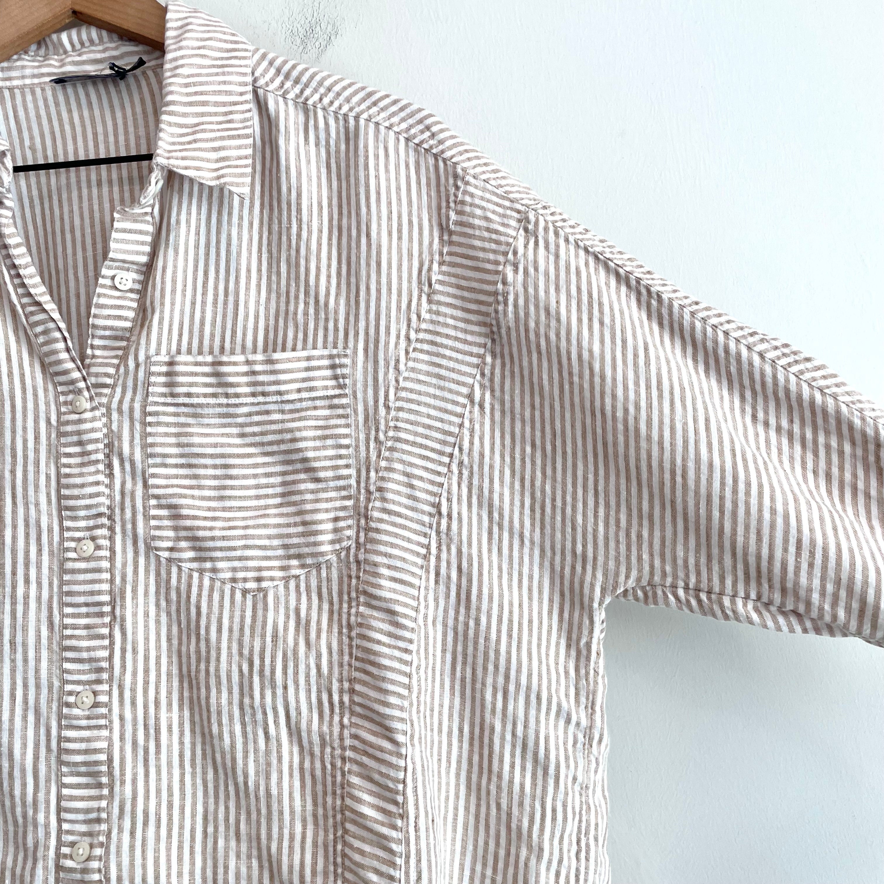 Striped Linen Button Down Shirt