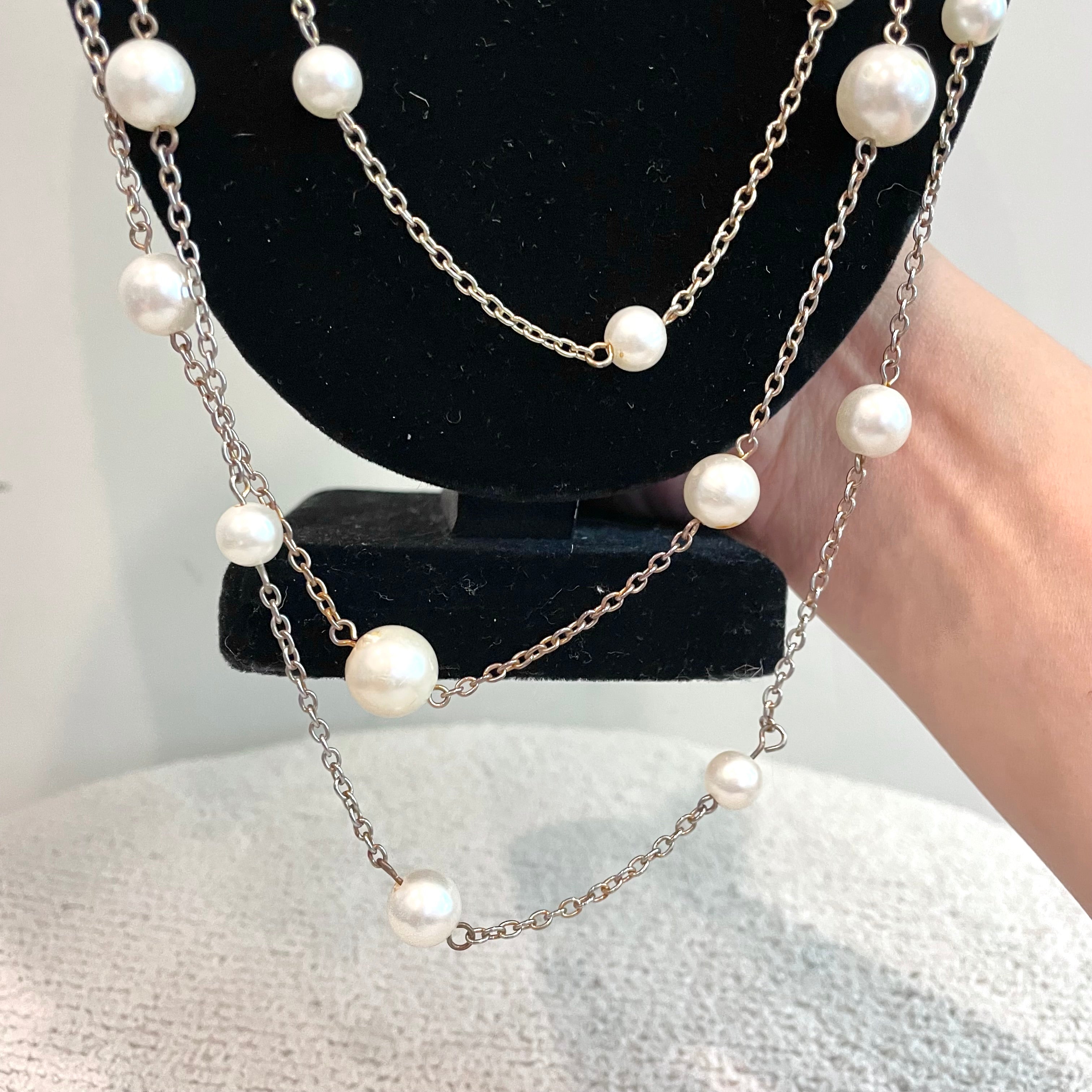 Pearl Trim Layered Necklace