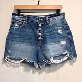 Distressed High Rise Shorts