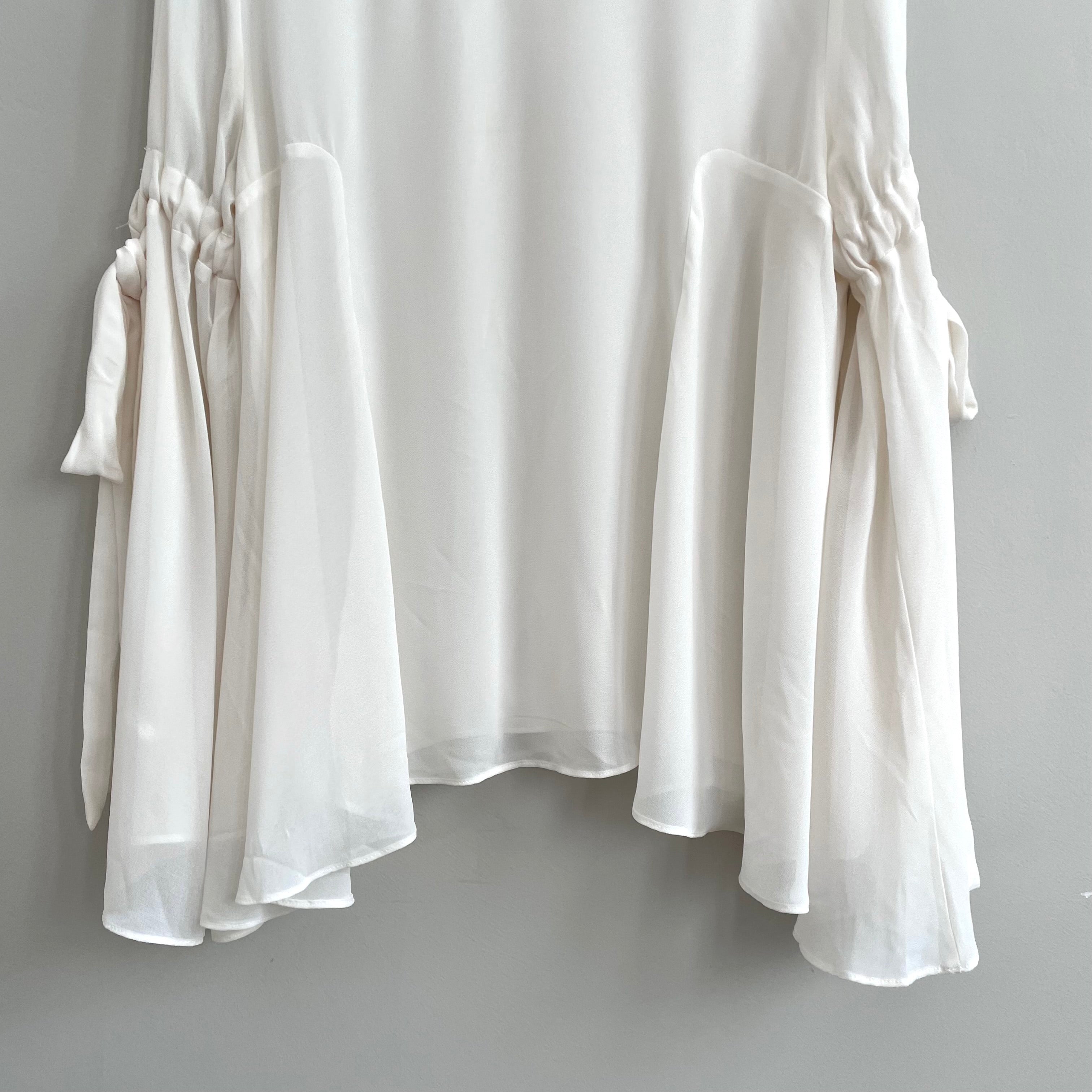 Flare Sleeve Overlay Blouse