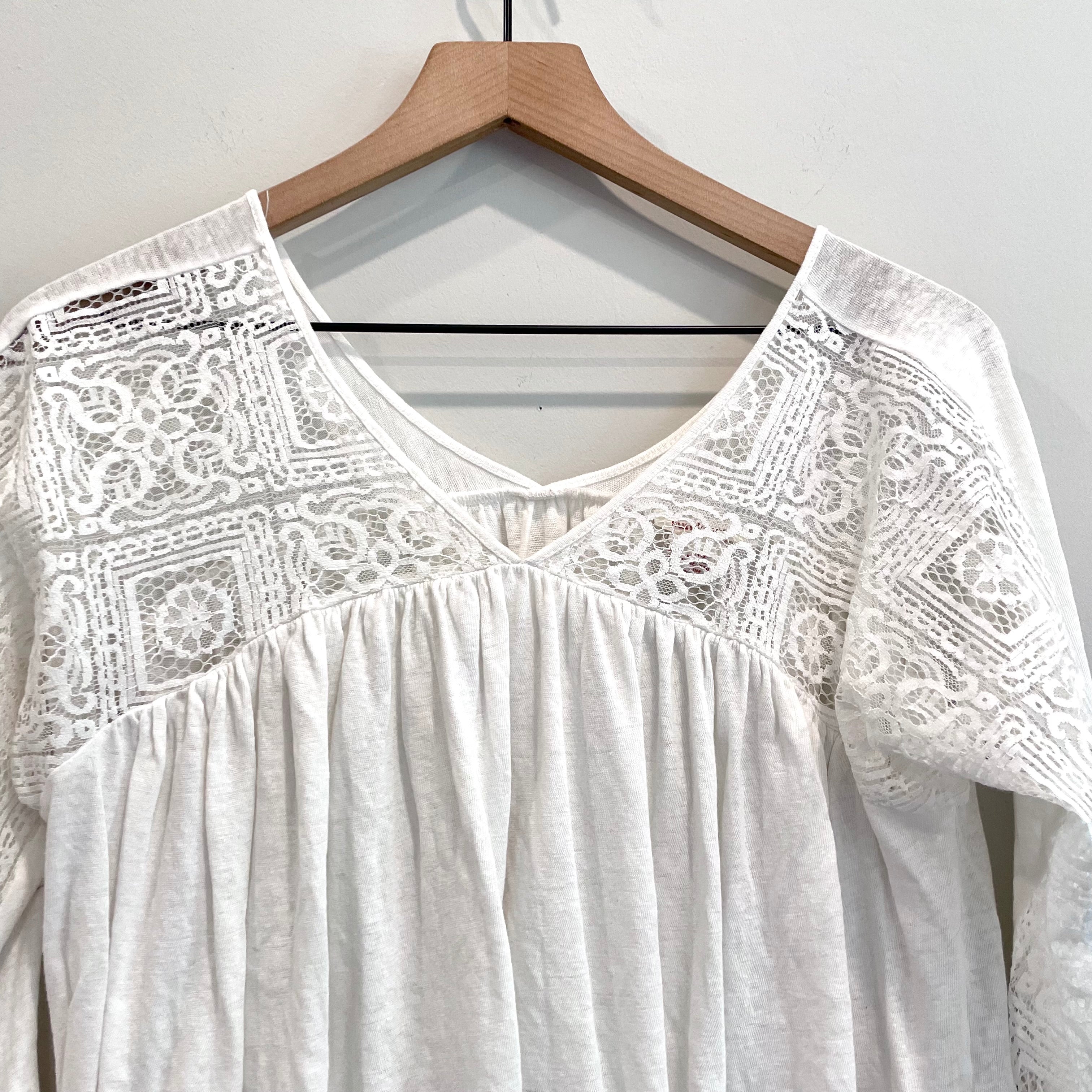 Lace Panel Linen Top