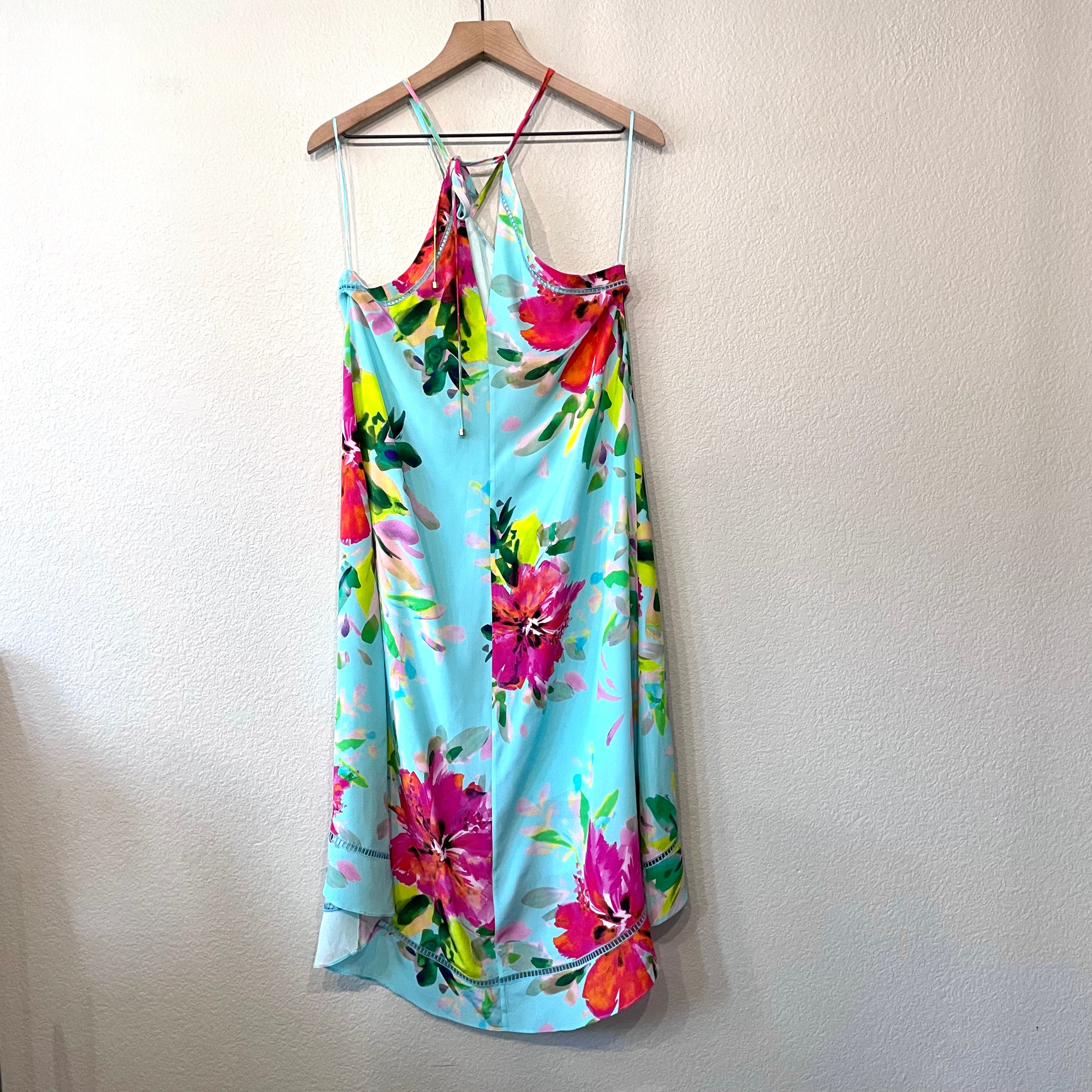 Floral Silk High Low Hem Dress