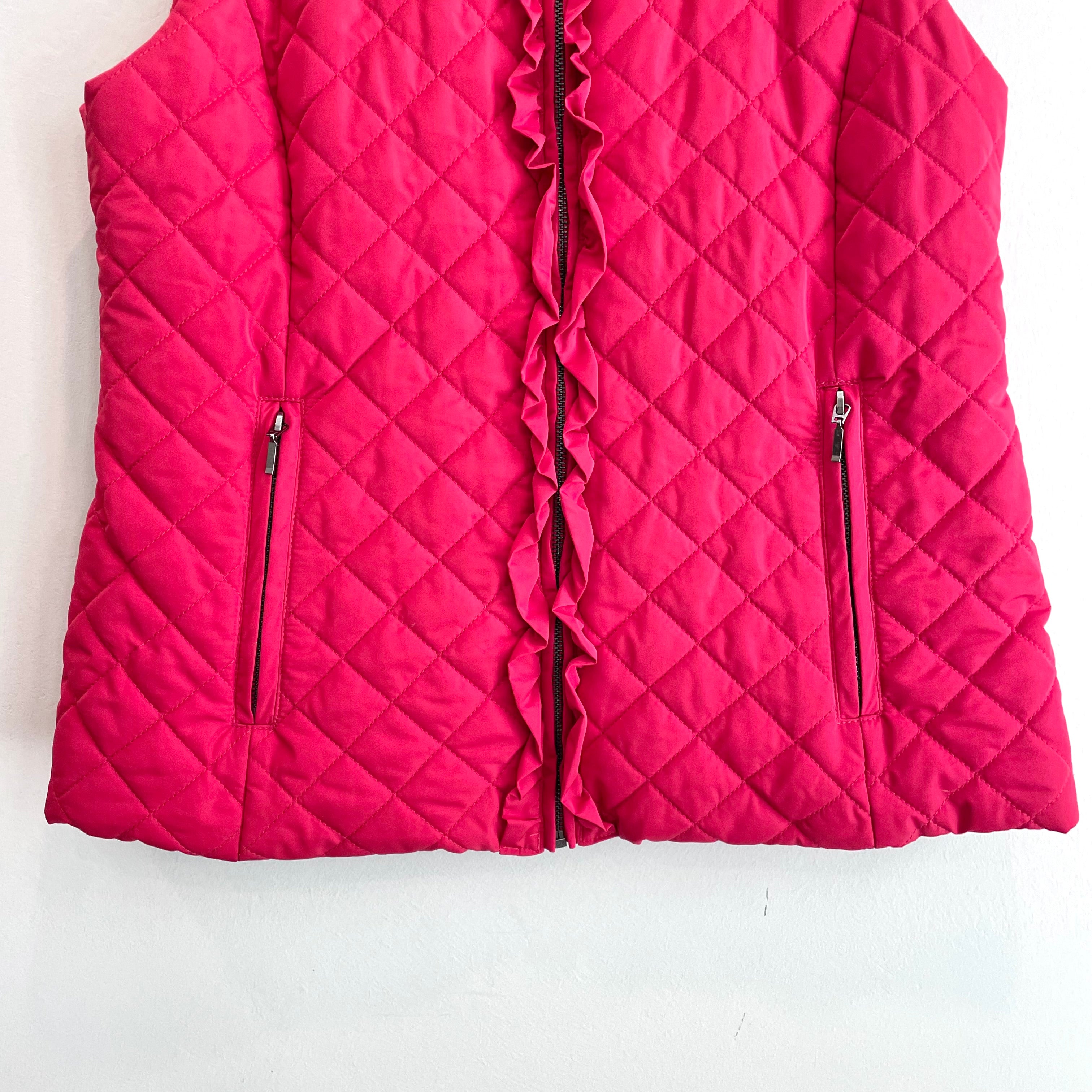 Quilted Ruffle Puff Vest Jacket