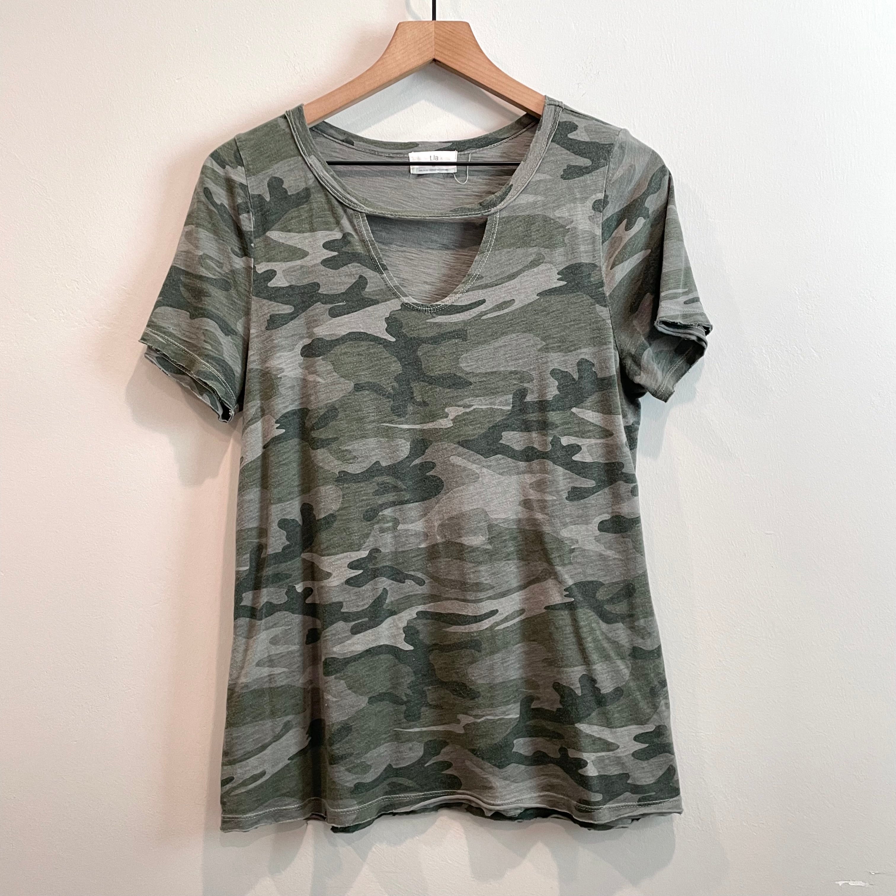 Camo Keyhole Tee