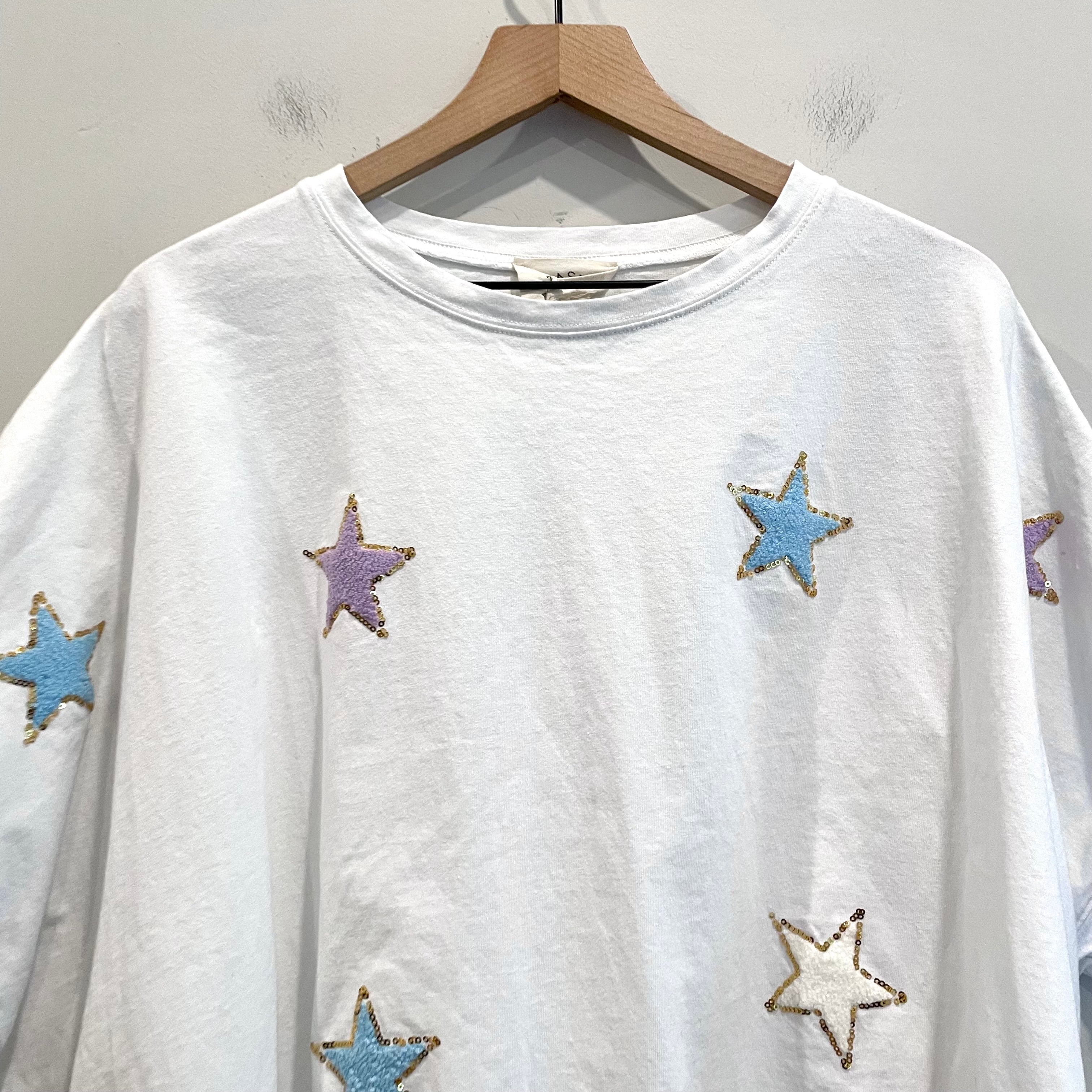 Chenille Star Patch Oversized Tee