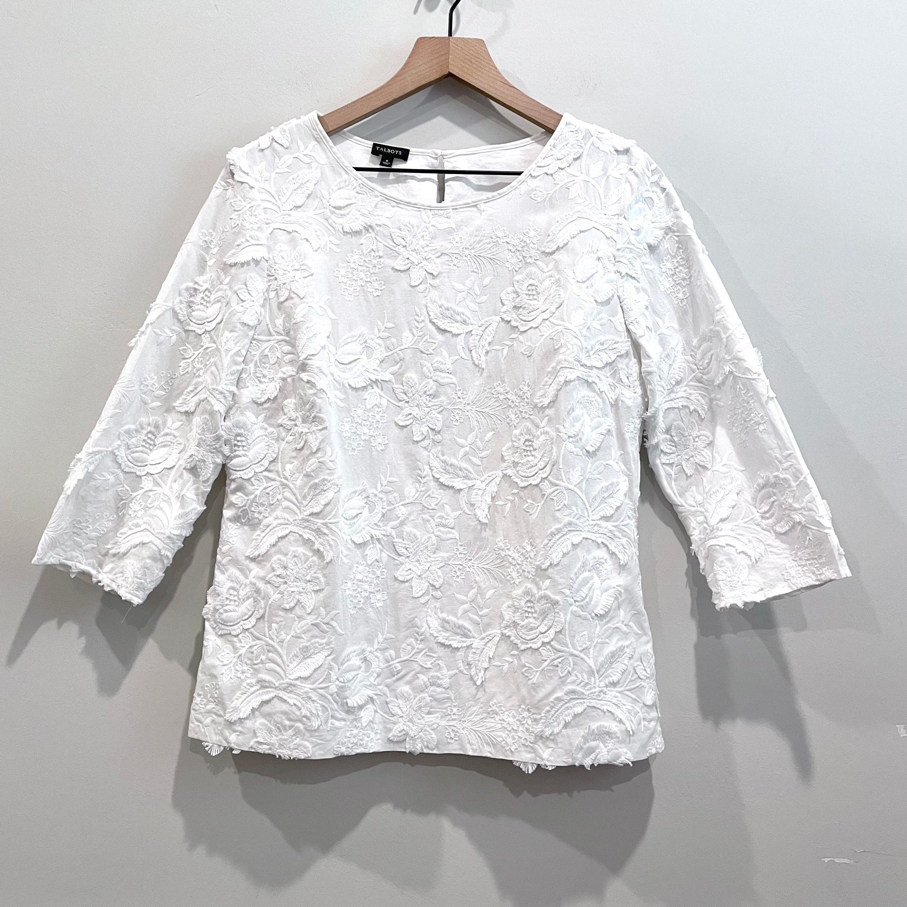 3D Floral 3/4 Sleeve Top