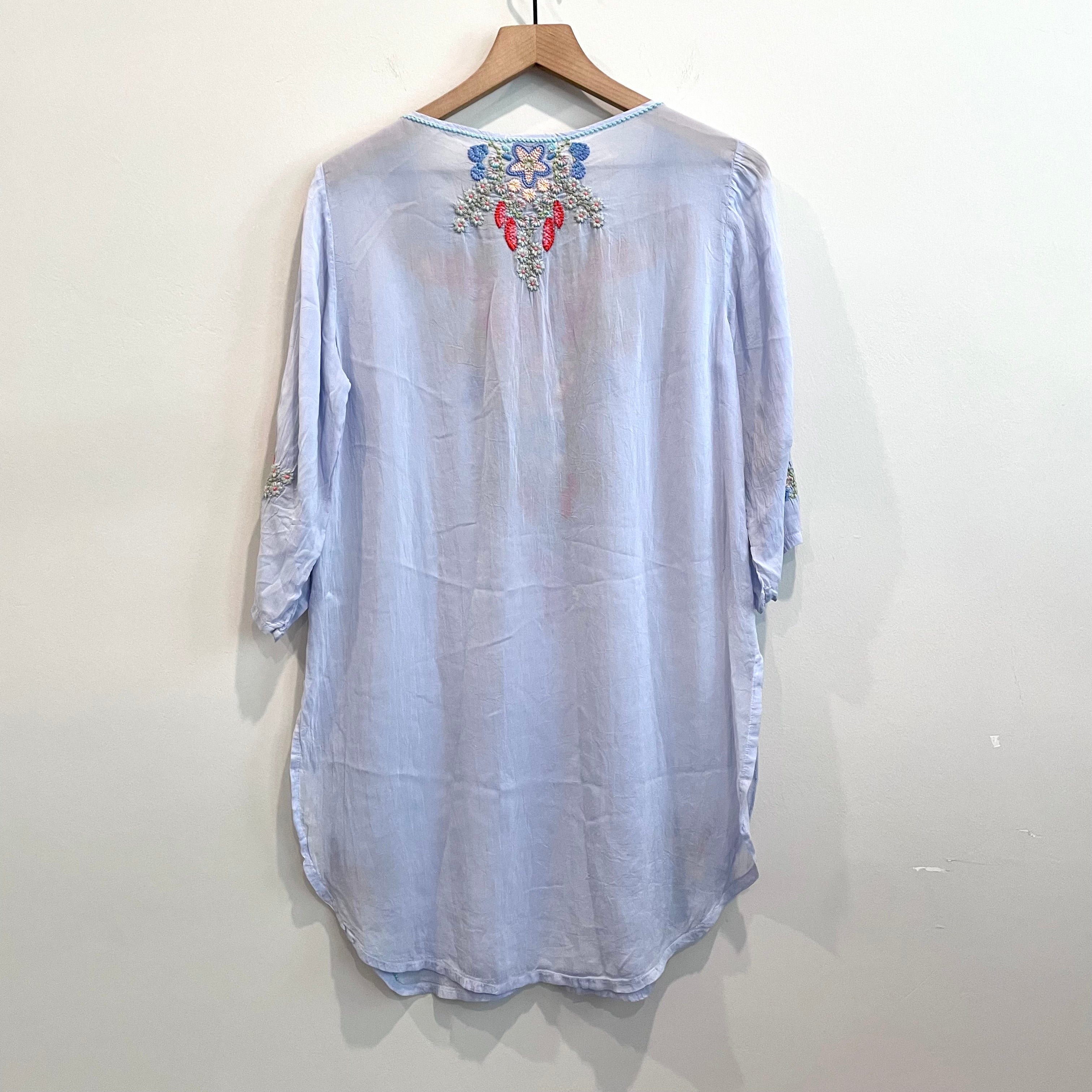 Pastel Embroidered Tunic Top