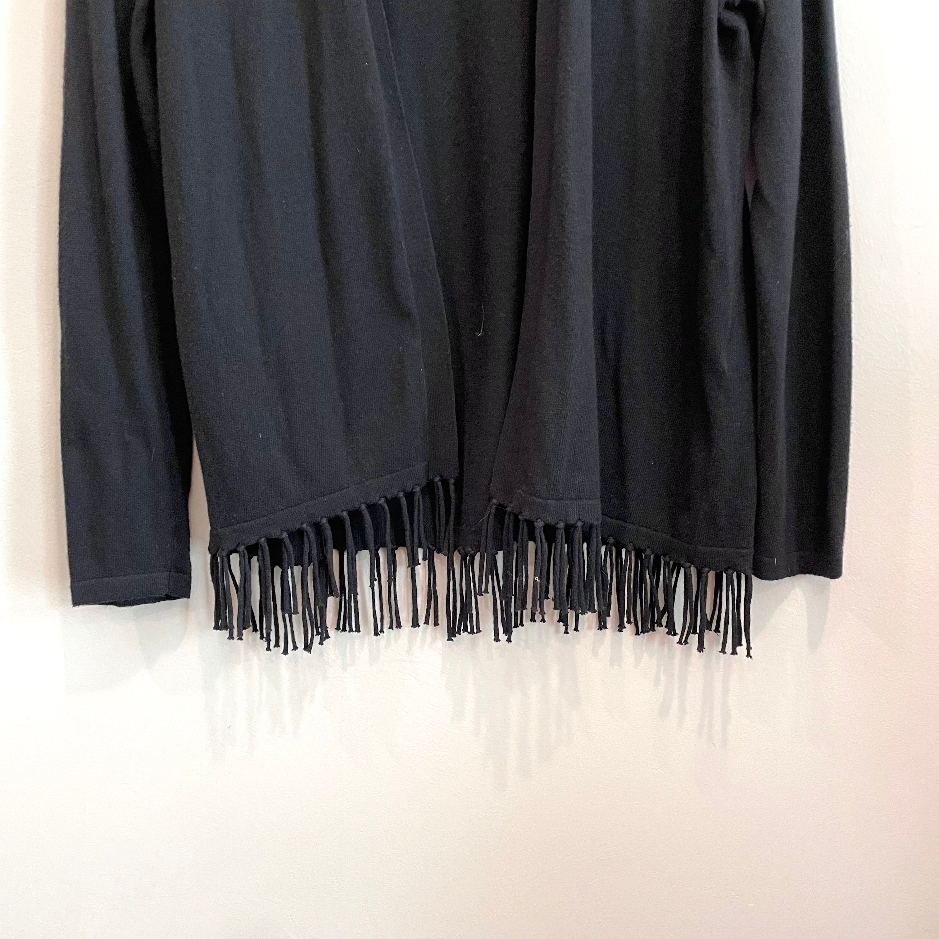 Fringe Hem Open Front Cardigan