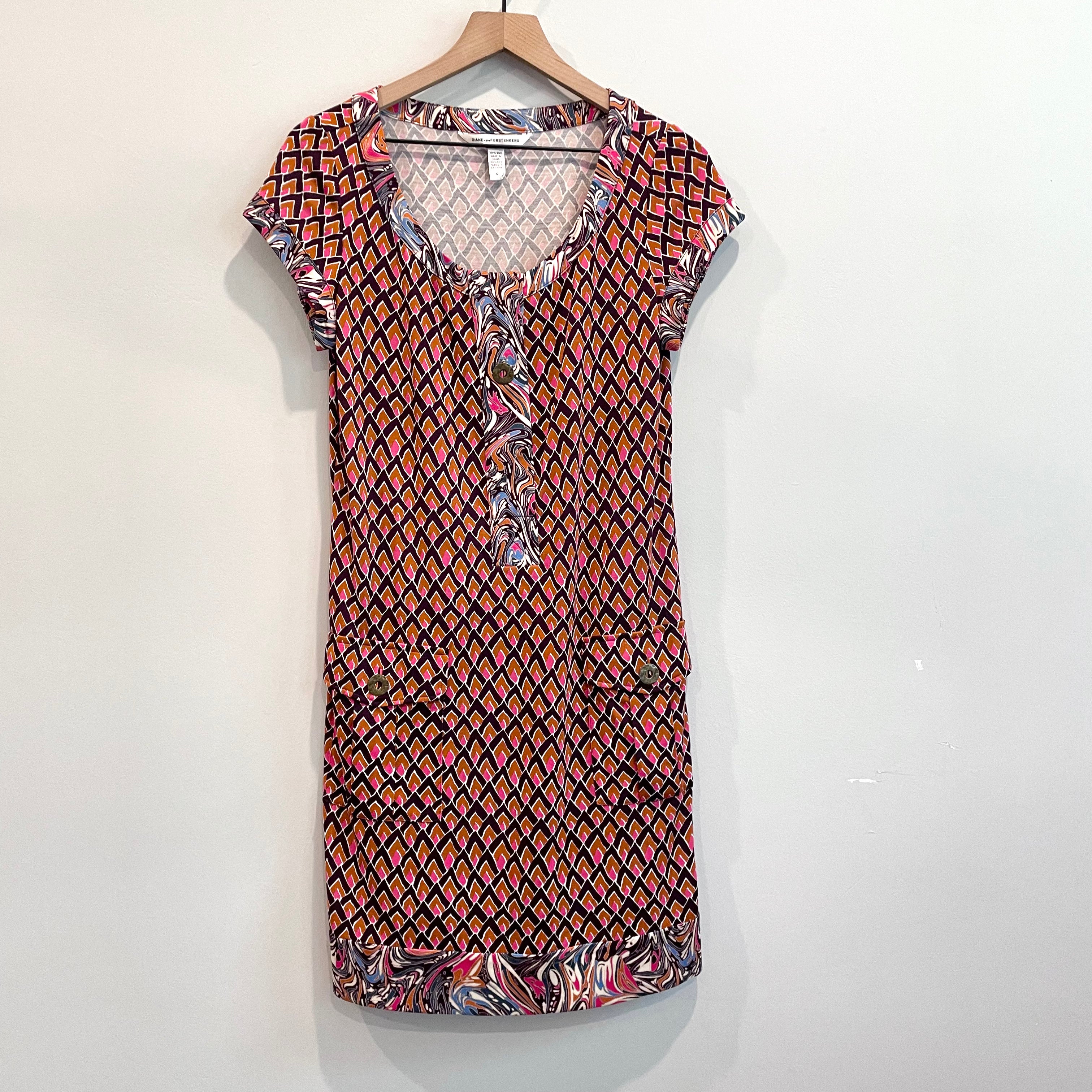 Silk Retro Print Dress