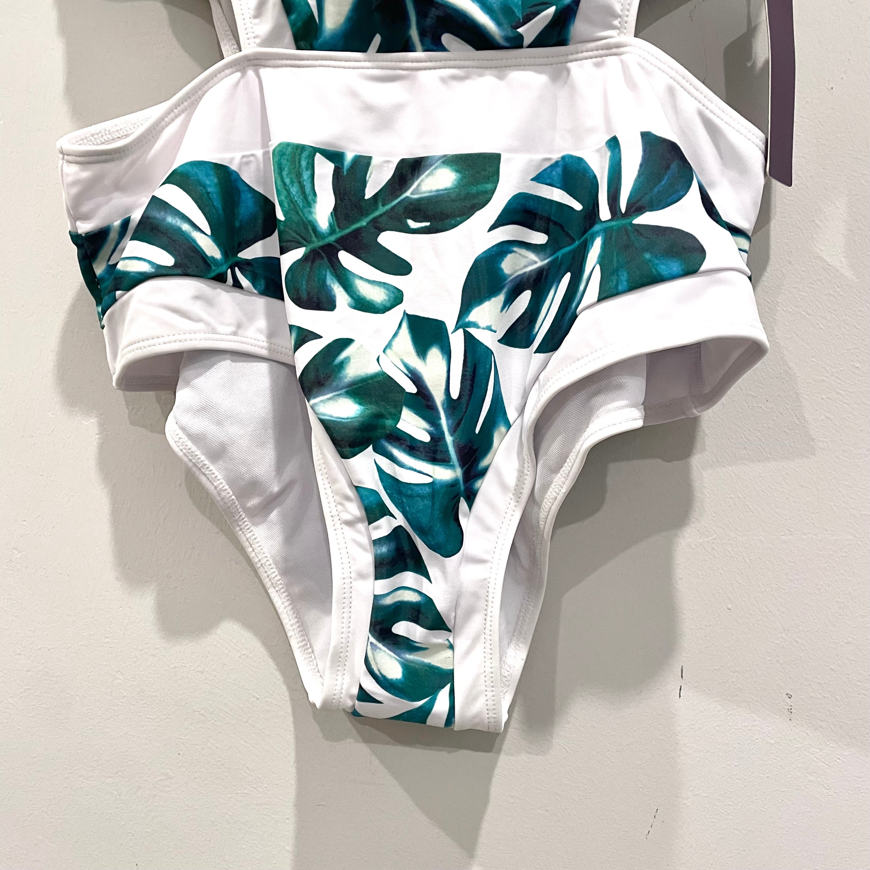 Topical Leaf One Piece Swimsuit