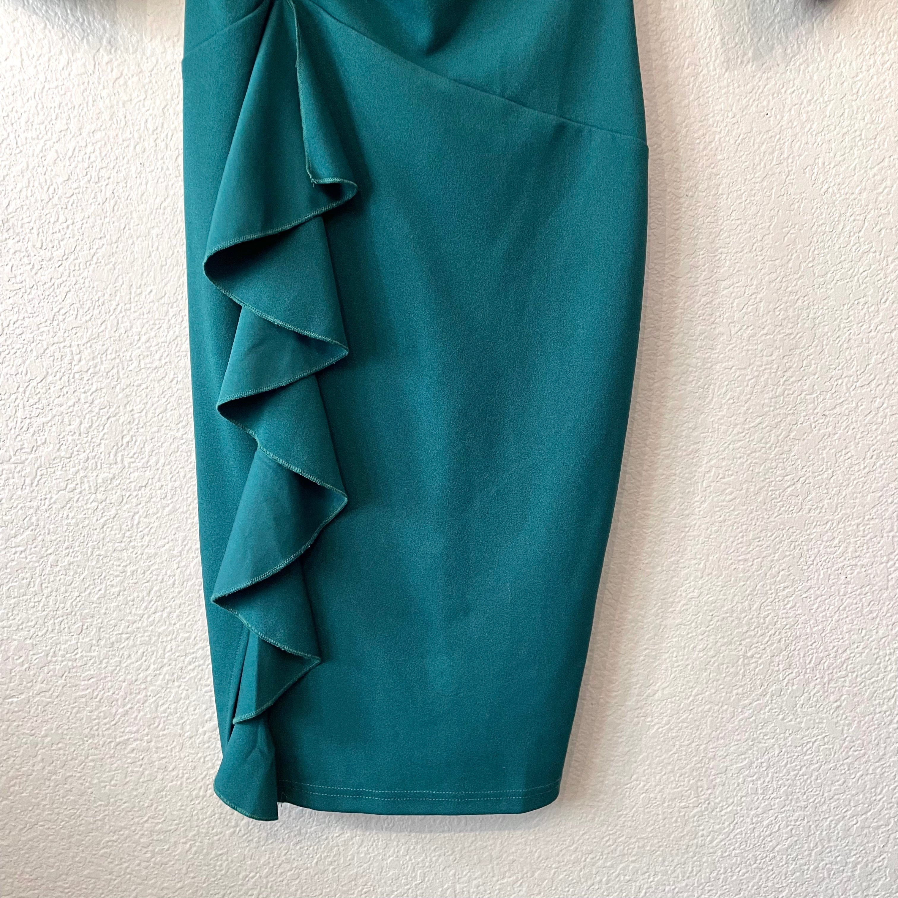 Ruffle Front Sheath Dress