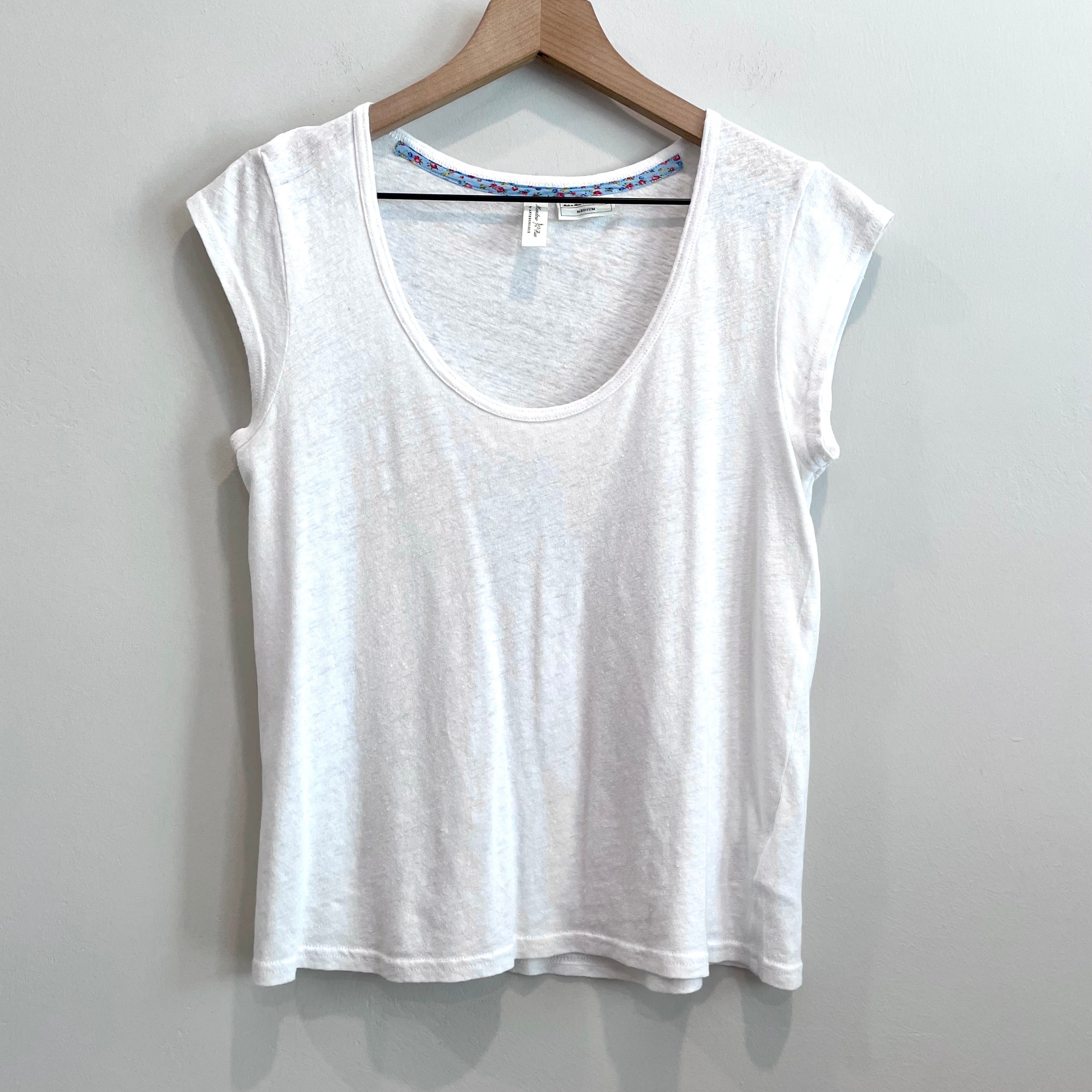 Linen Blend Cap Sleeve Top