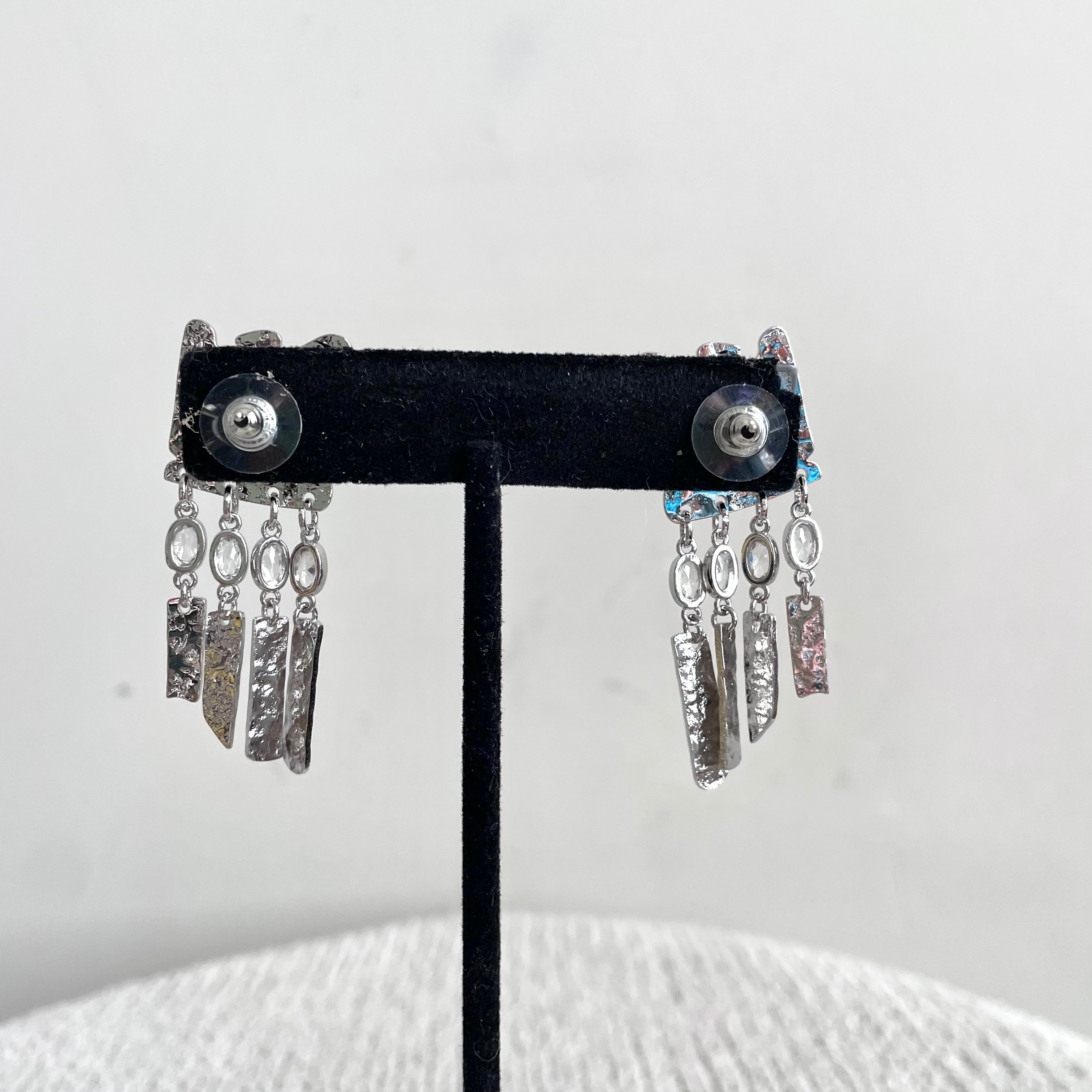 Hammered Angular Drop Earrings