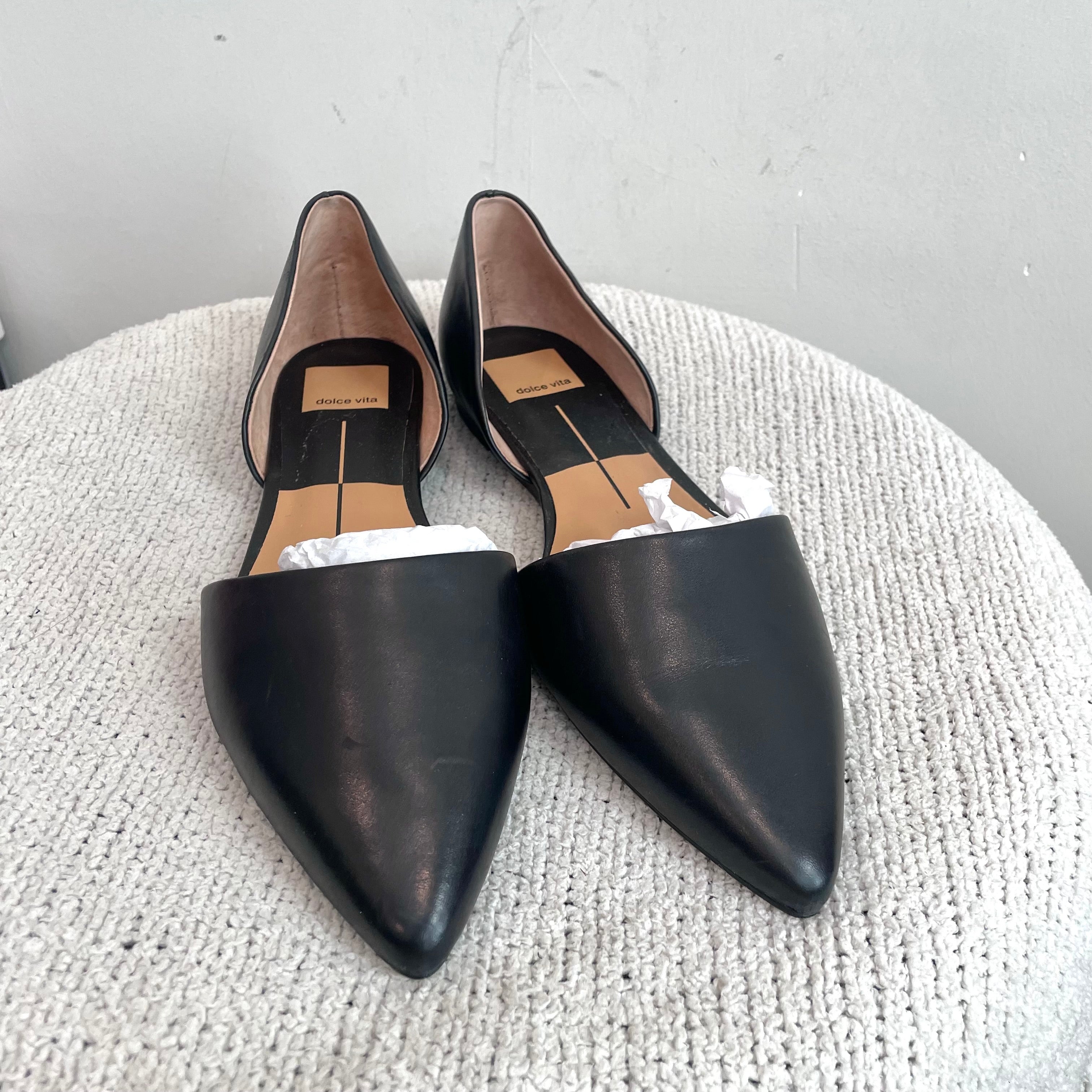 Leather D’Orsay Flats