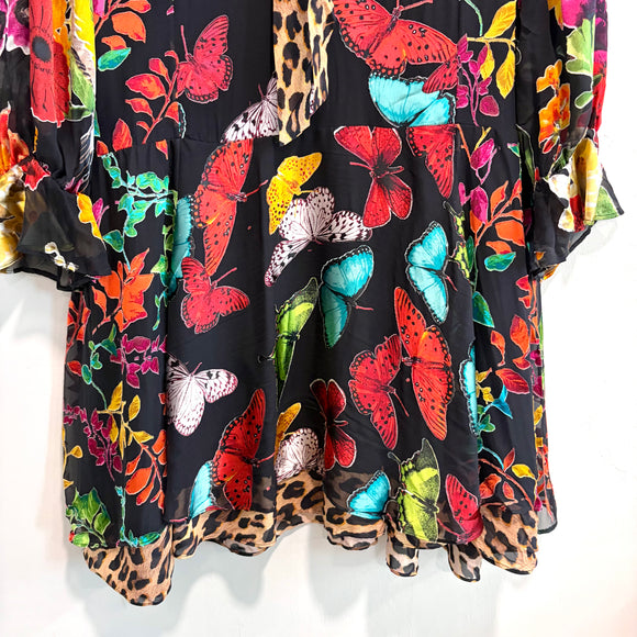 Butterfly Leopard Silk Dress