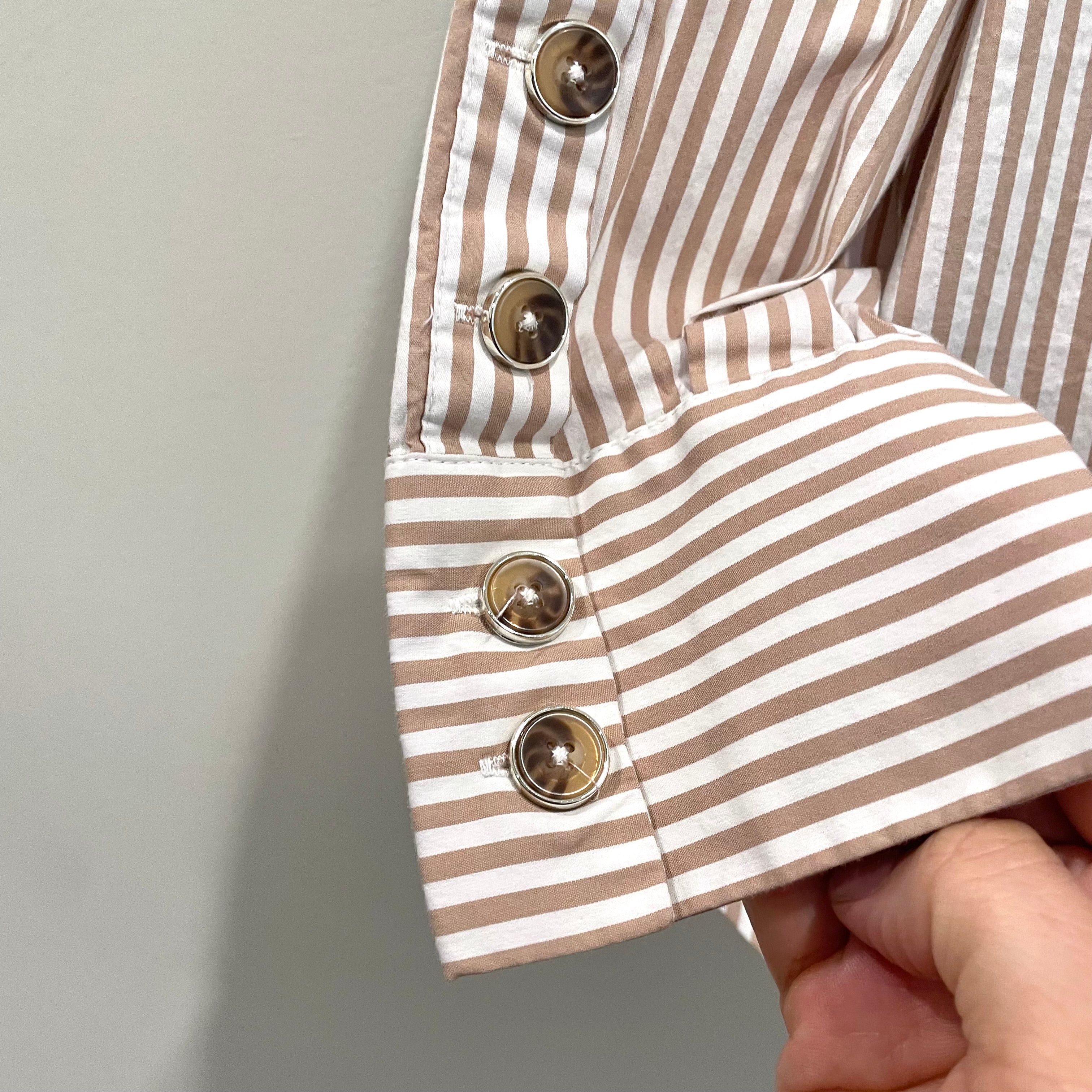 Striped Button Sleeve Top