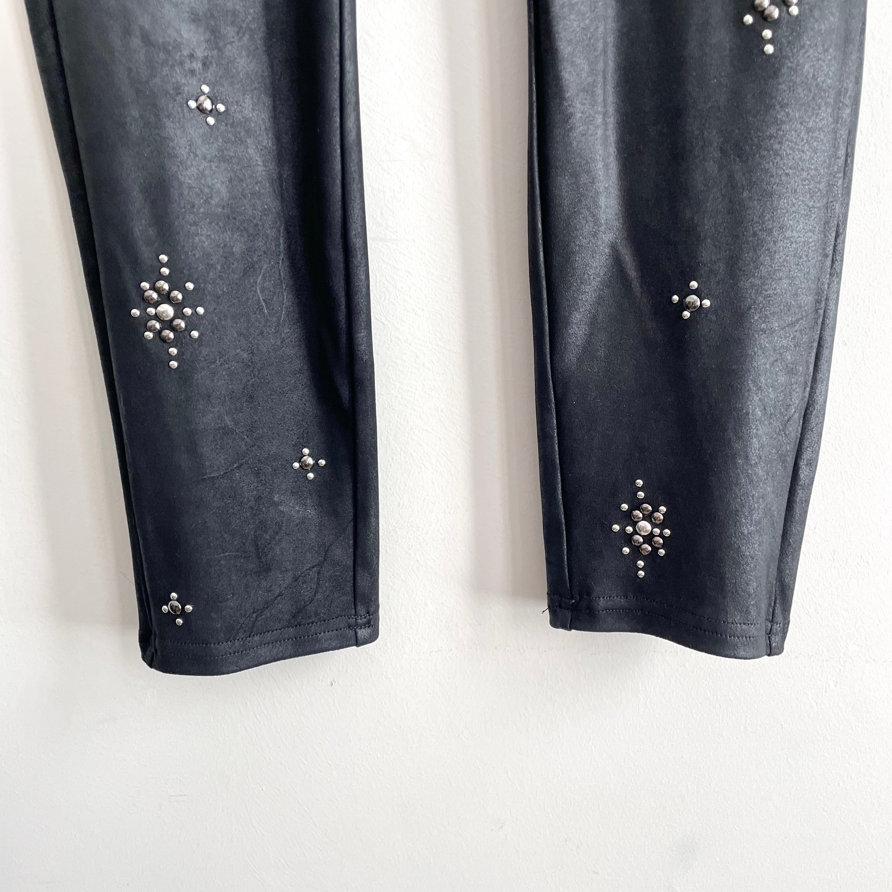 Studded Faux Suede Leggings