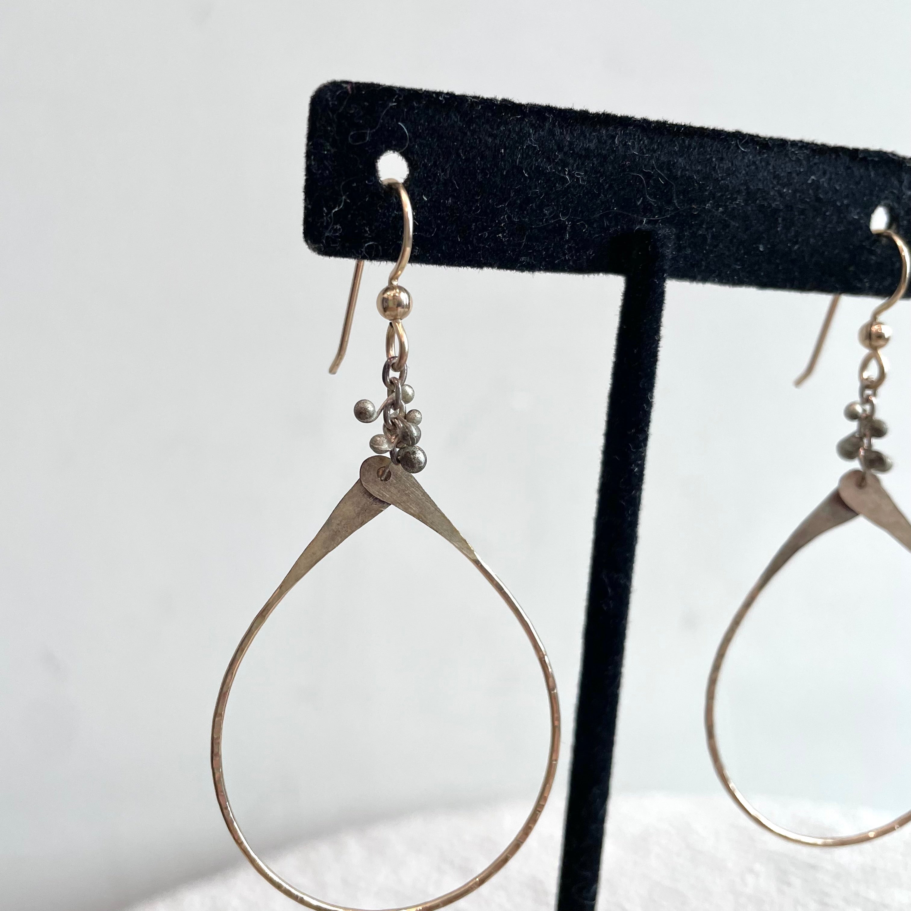 Hammered Oval Hoop Earrings