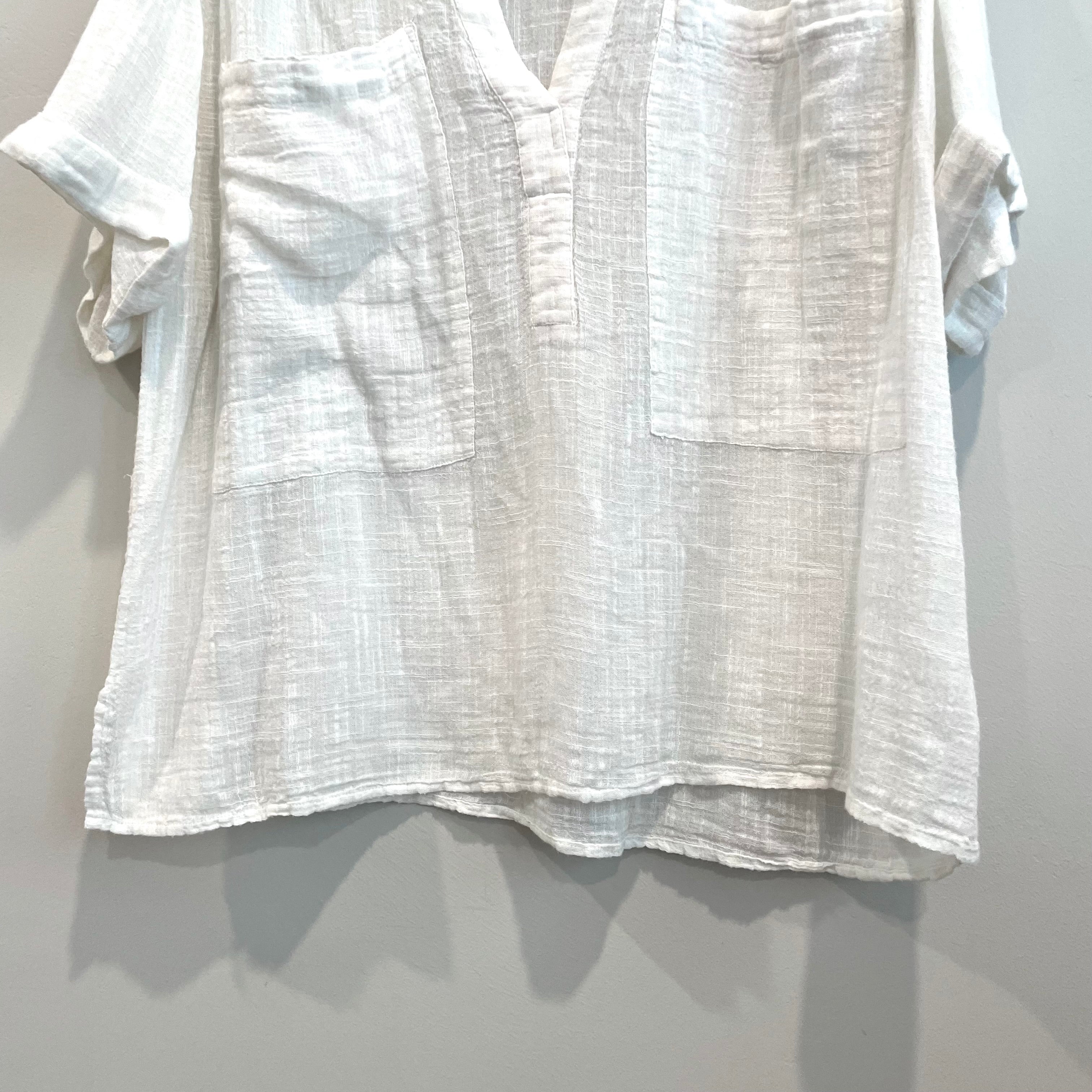 Pocket Cotton Short Sleeve Top