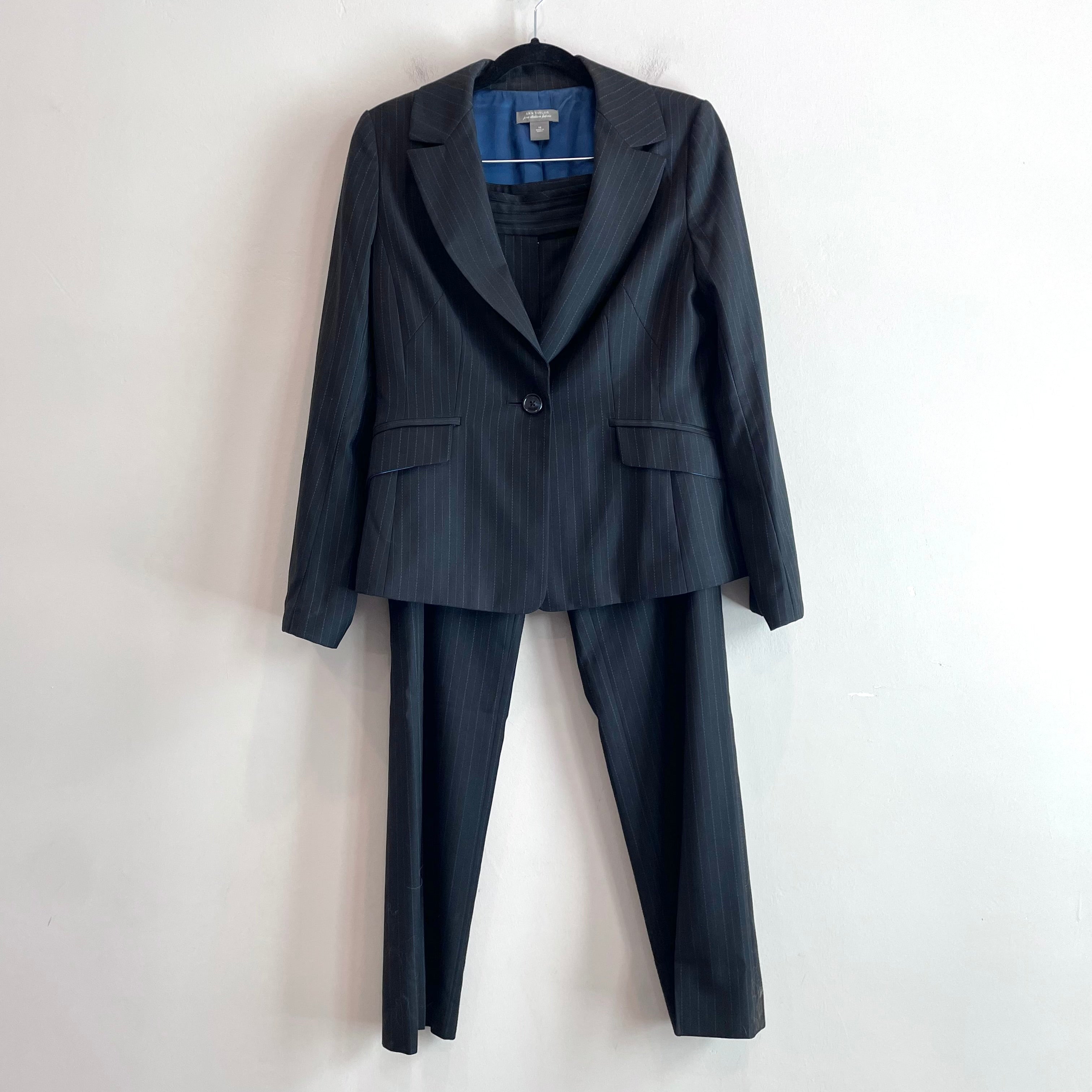 Pinstripe Blazer Pant Suit Set