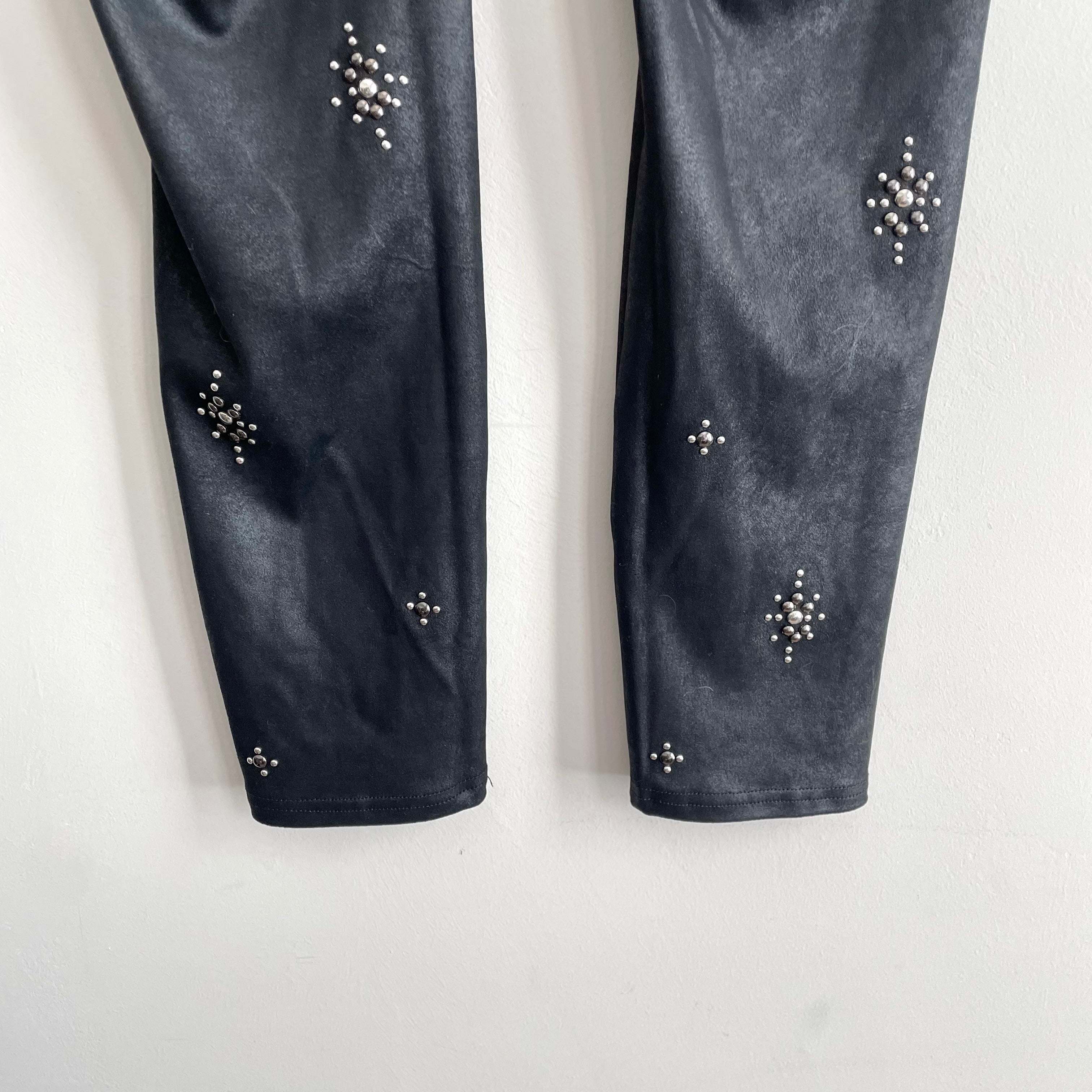 Studded Faux Suede Leggings