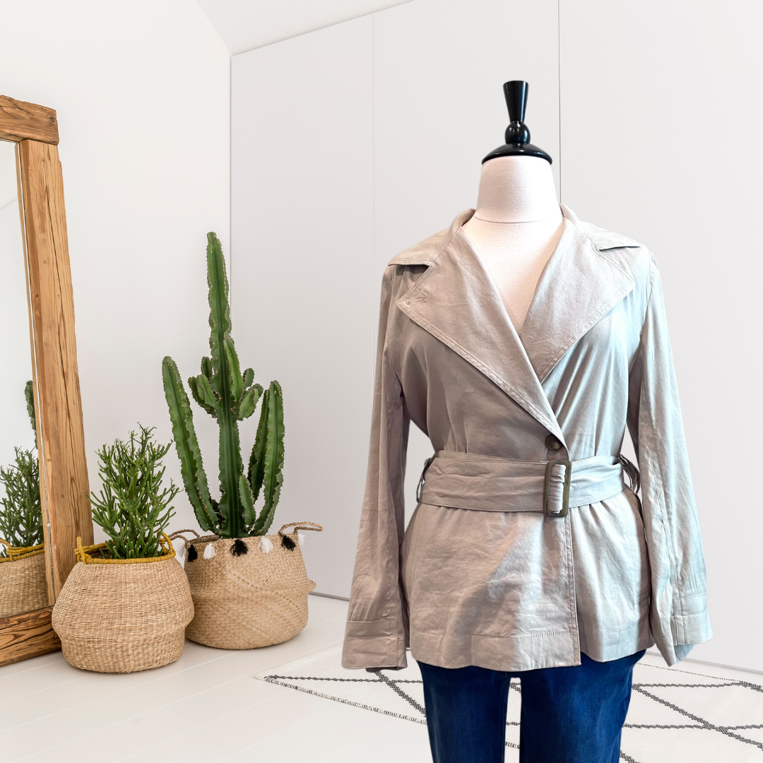 Belted Linen Blend Jacket