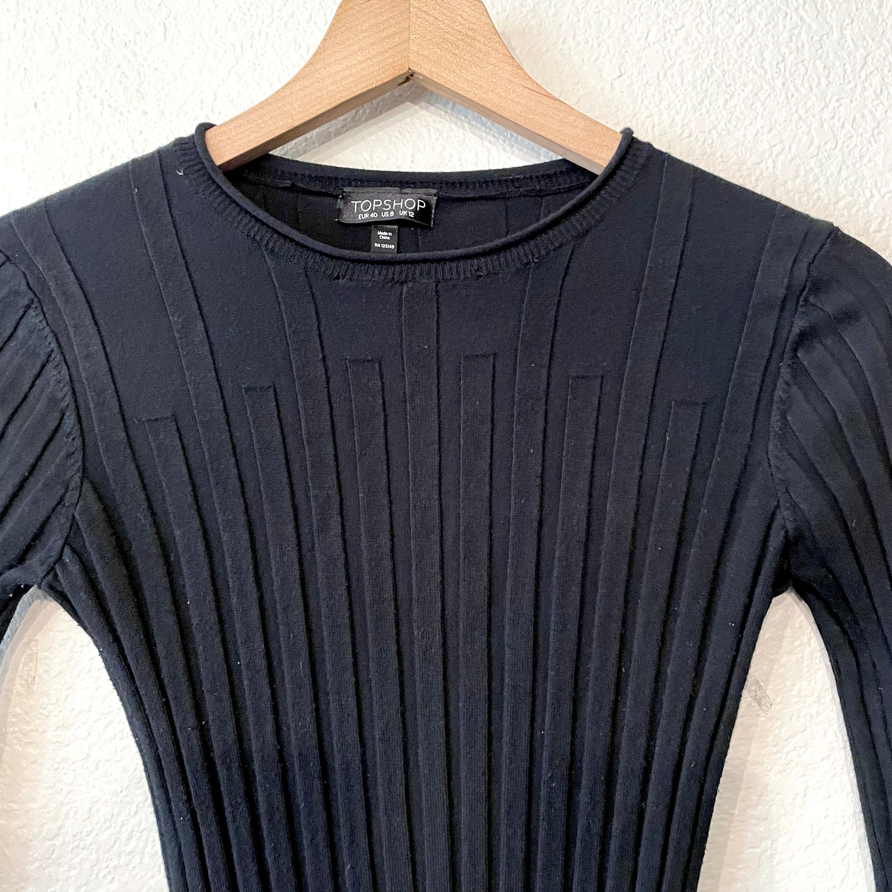 Ribbed Stud Sleeve Sweater