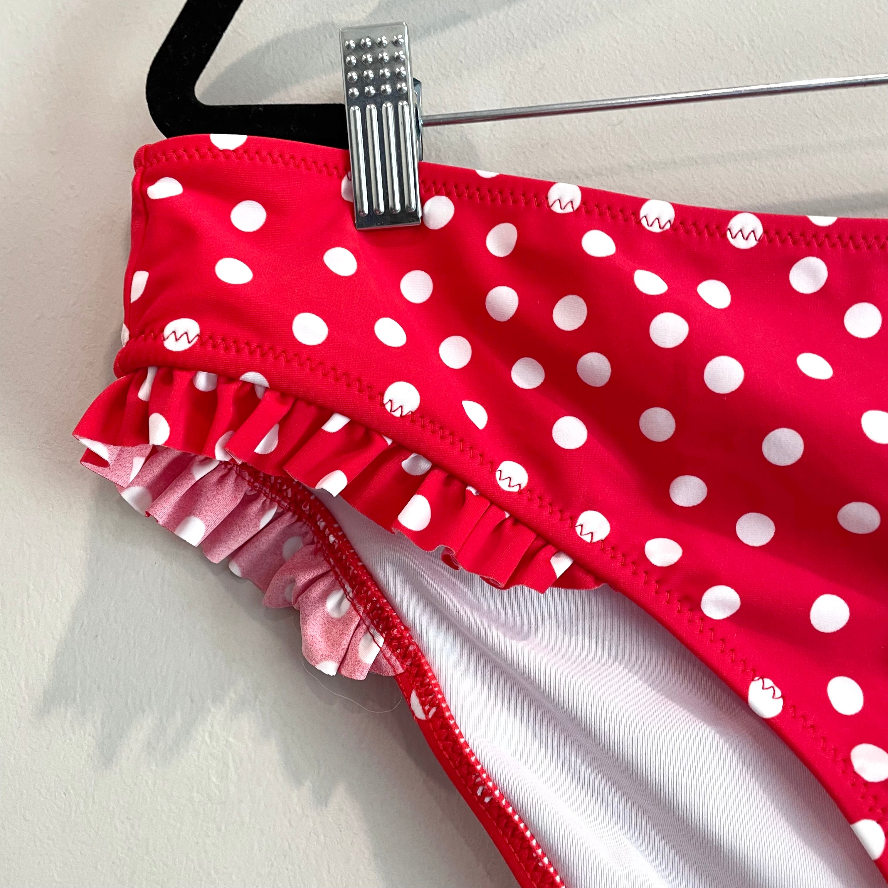 Polka Dot Ruffle Trim Bikini