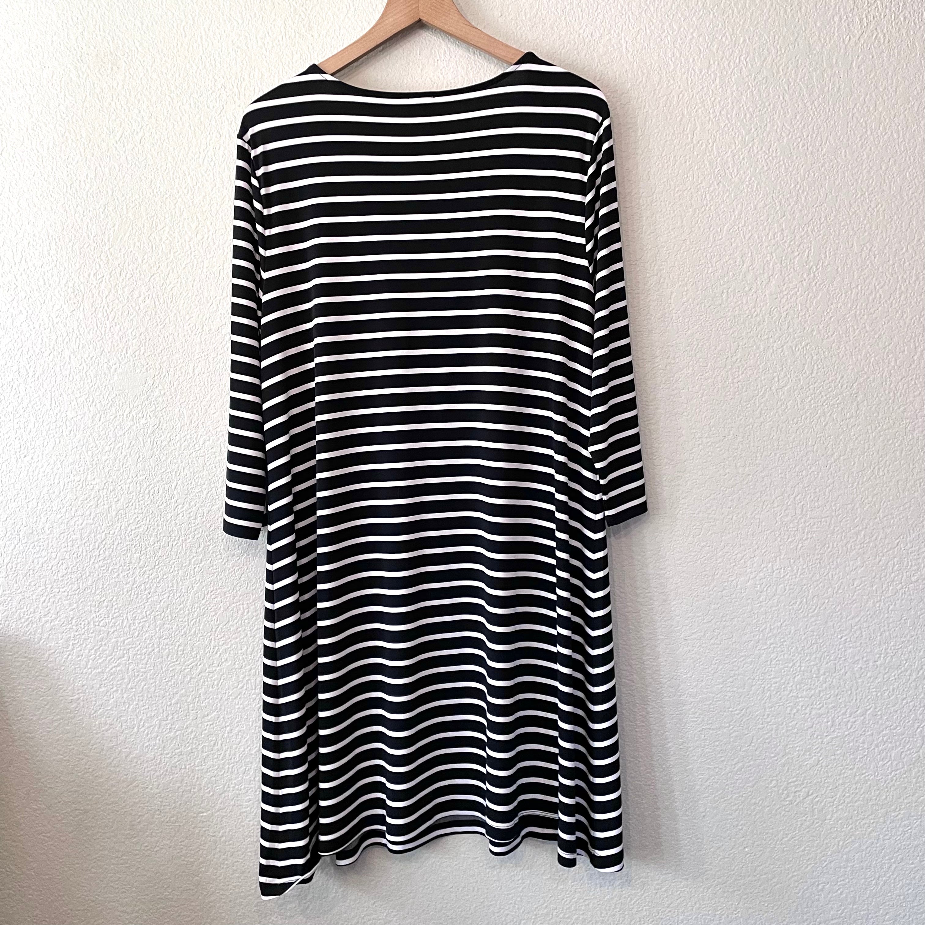 Striped Stretch Shirt Dress