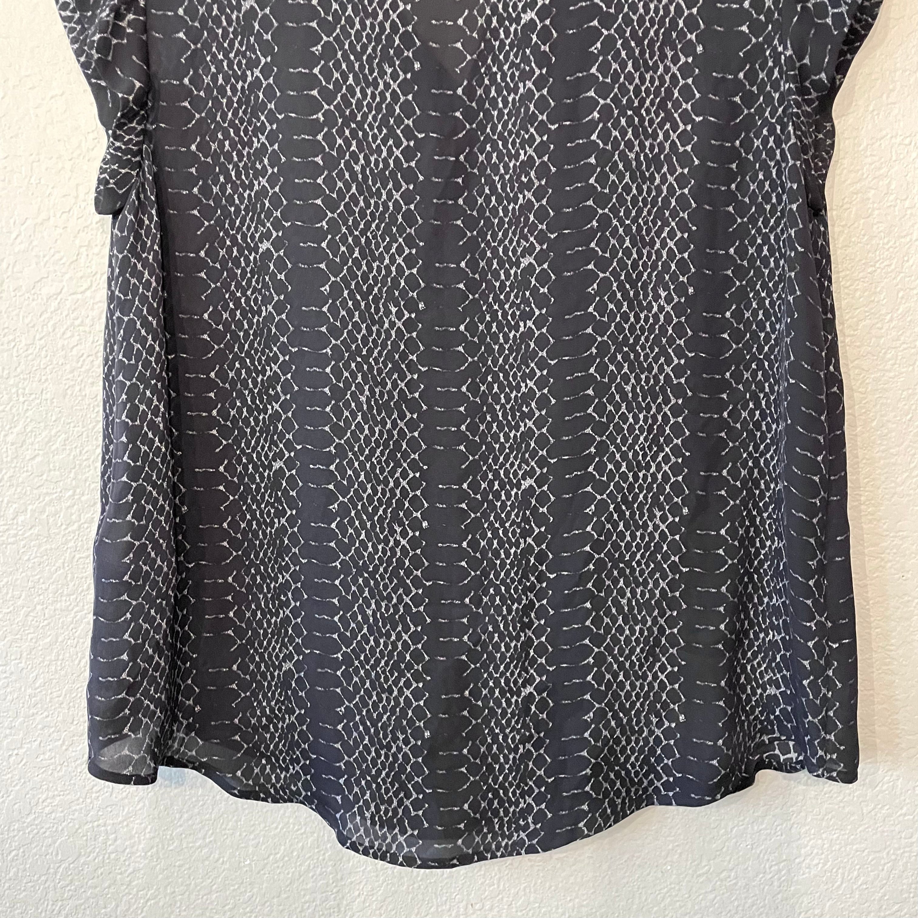 Silk Button Down Snakeskin Top