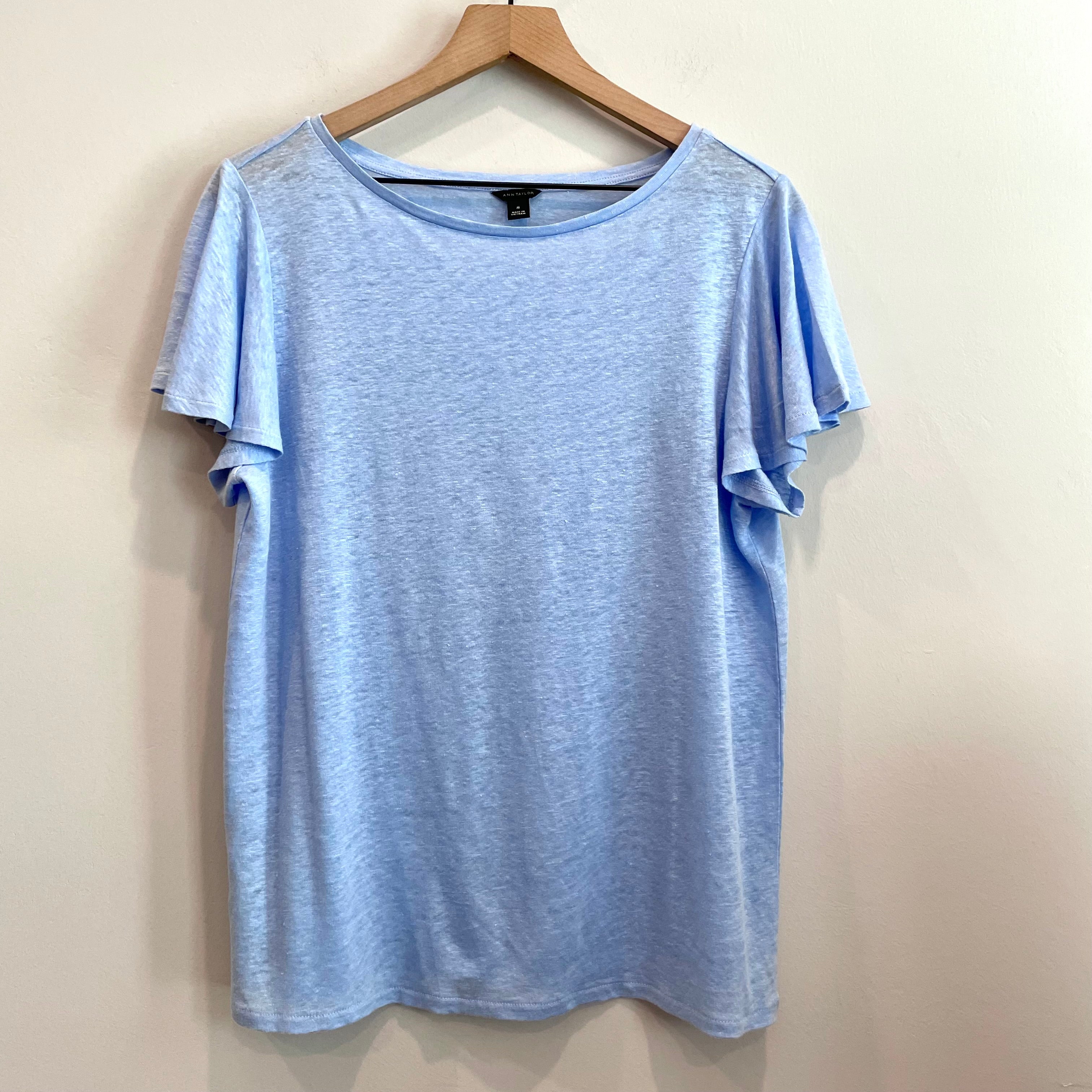 Ruffle Sleeve Linen Tee