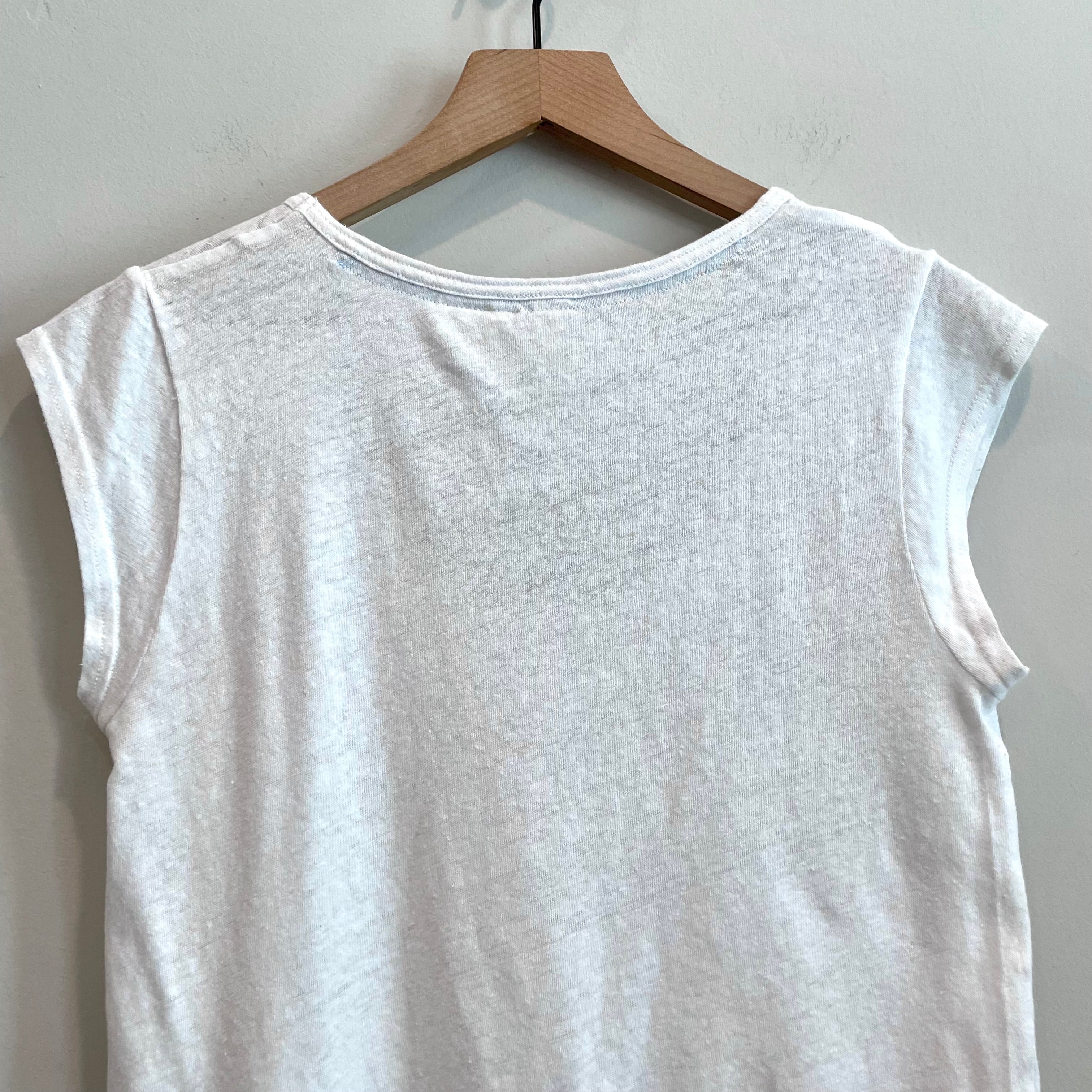 Linen Blend Cap Sleeve Top