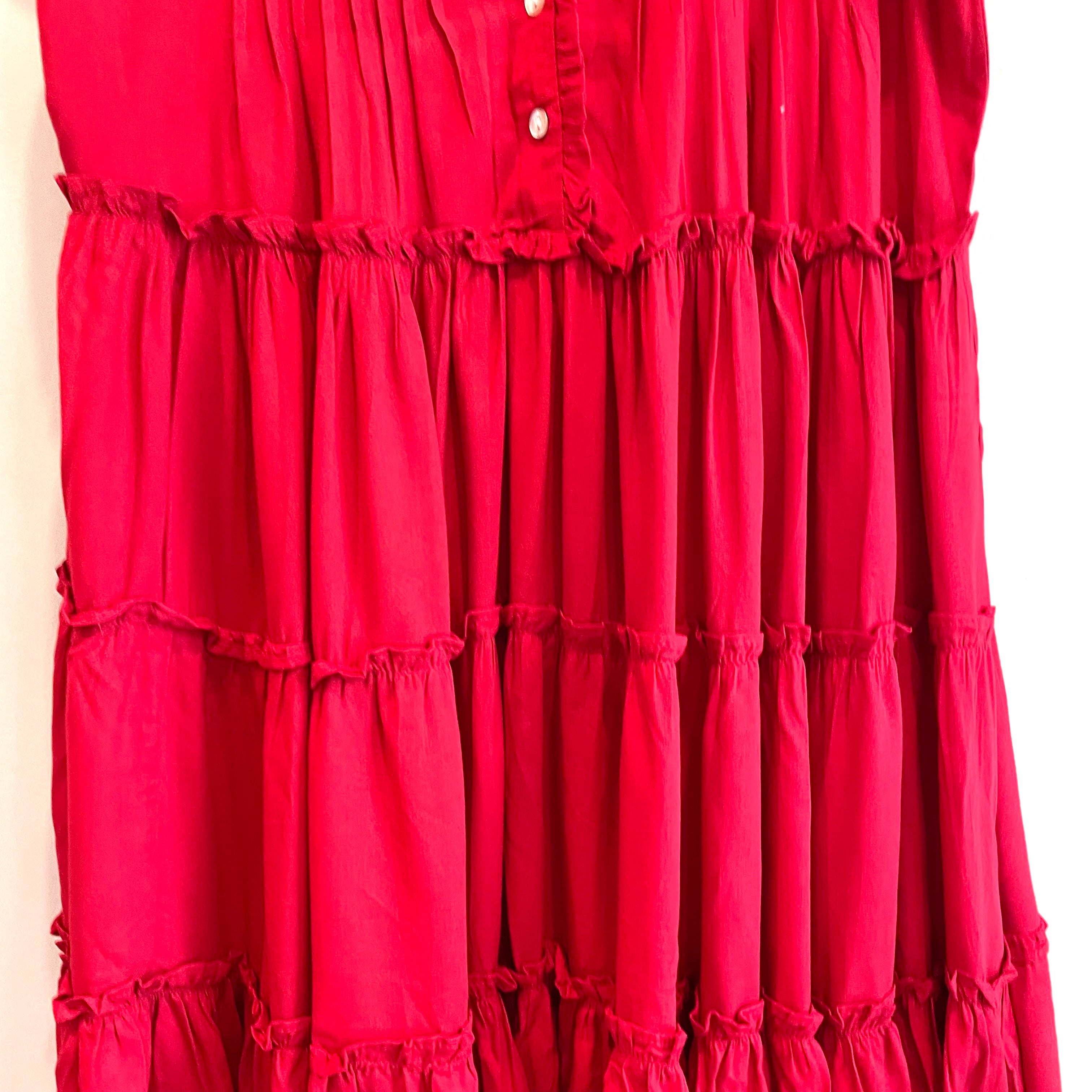 Tiered Ruffle Cap Sleeve Dress