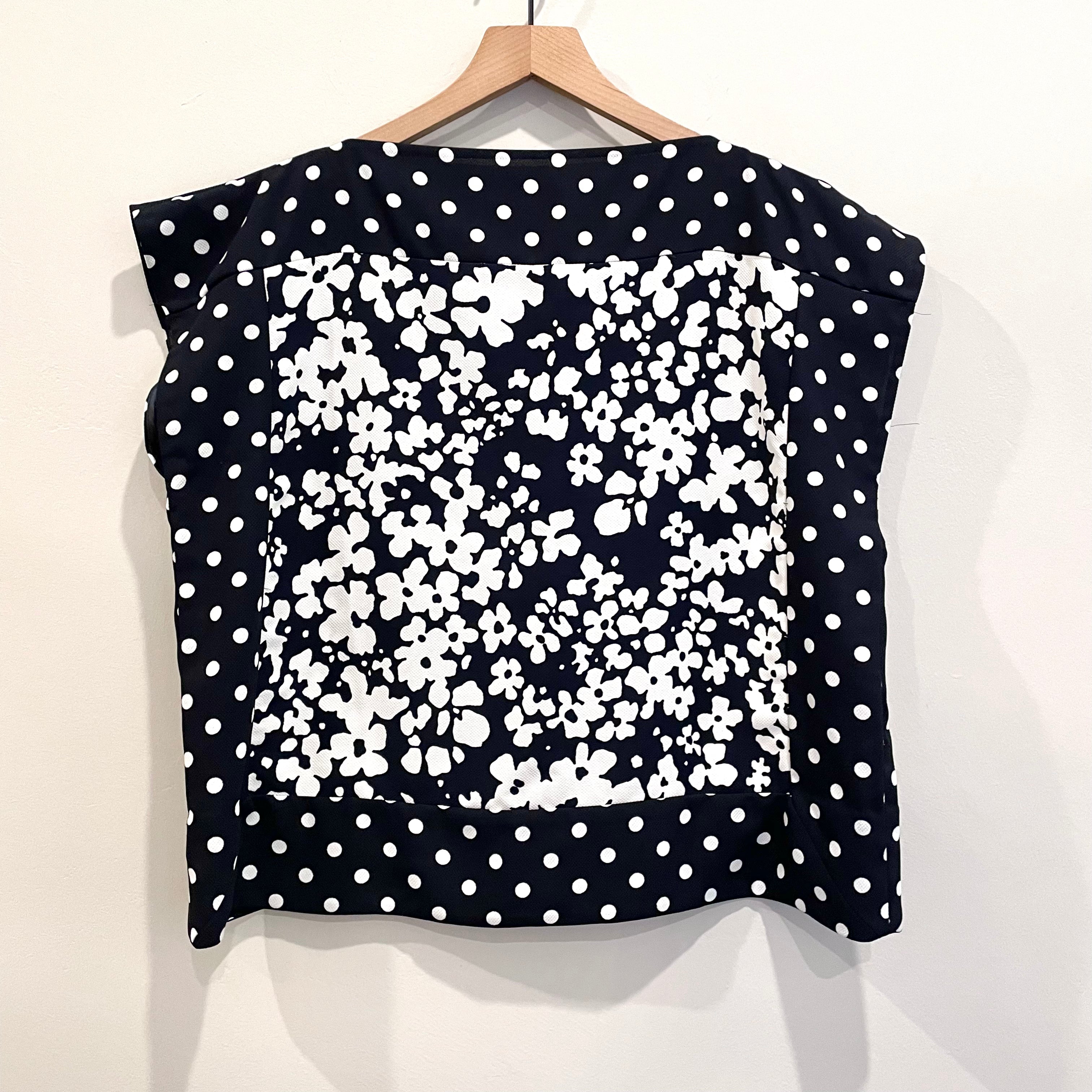 Polka Dot Floral Square Top