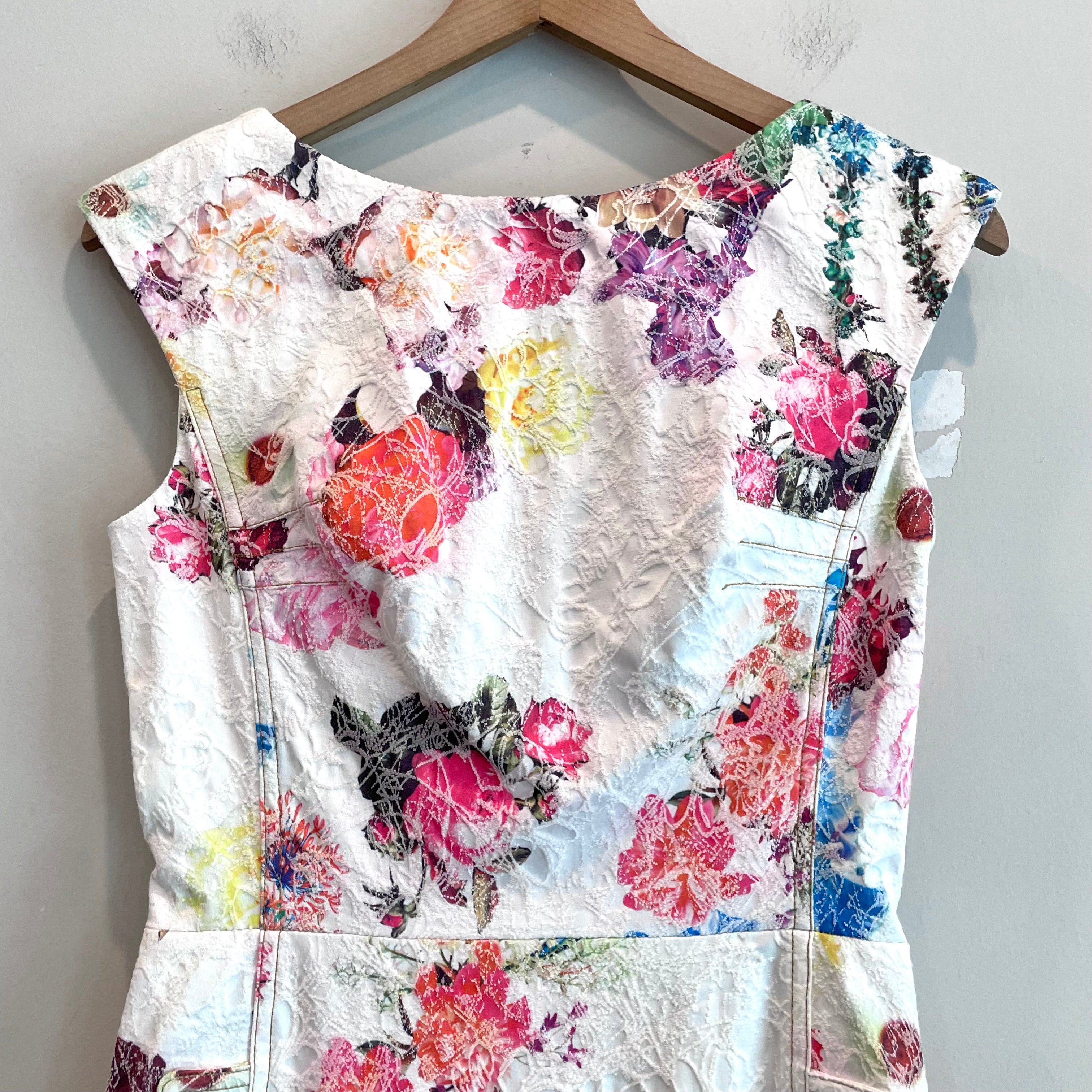 Textured Floral Sheath Dress