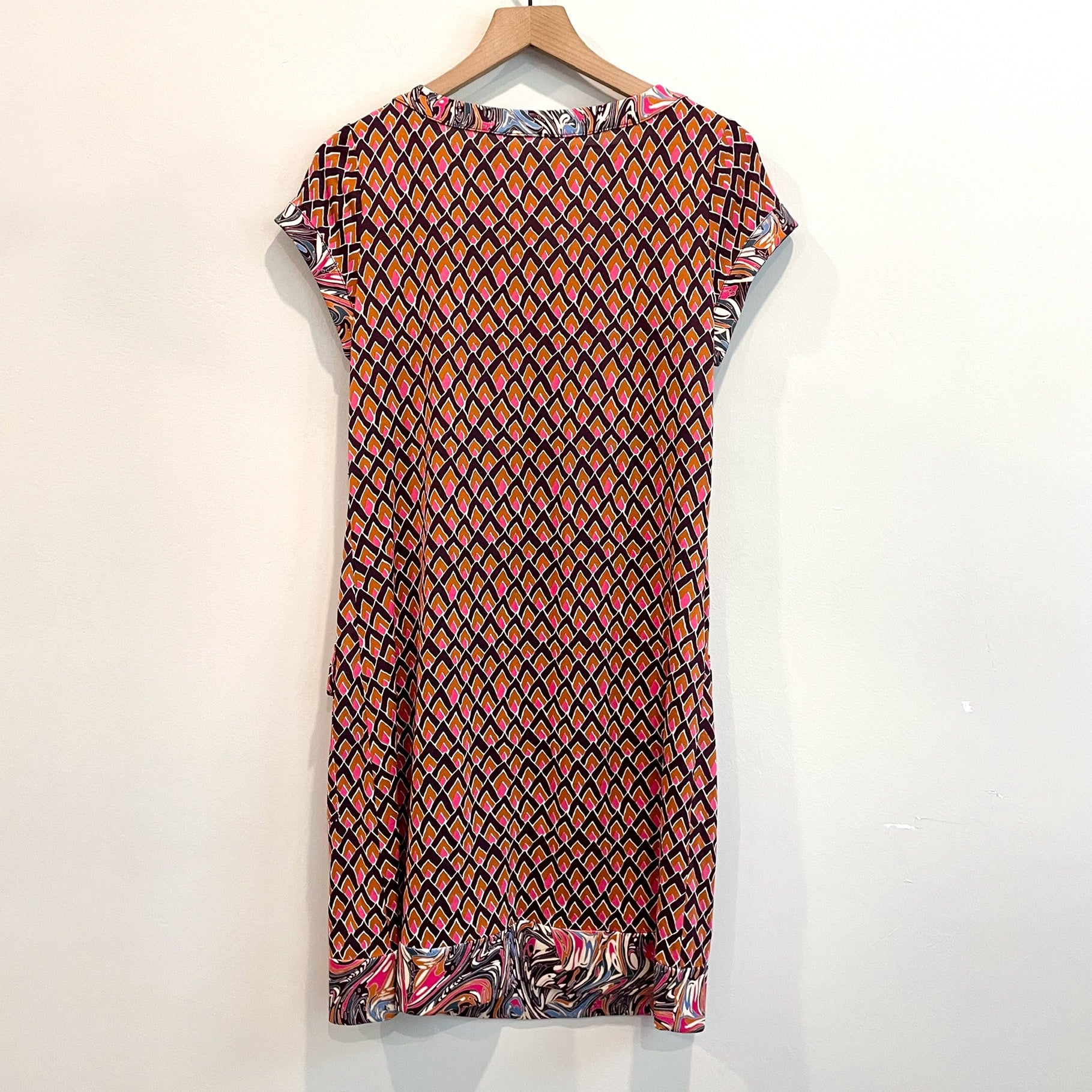 Silk Retro Print Dress