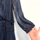 Pleated V-Neck Dress-7